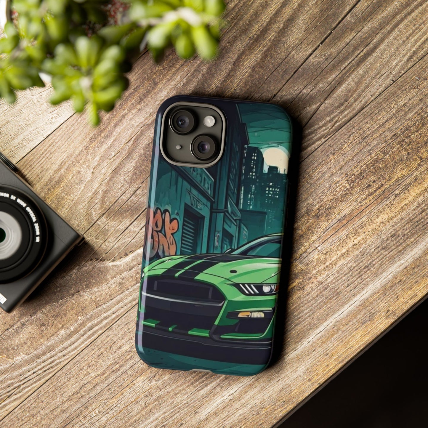Ford Mustang Shelby GT500 Street Life-Dual Layer Ultra Tough Phone Case iPhone 15 Glossy Printify by The Night Shift Automotive Apparel