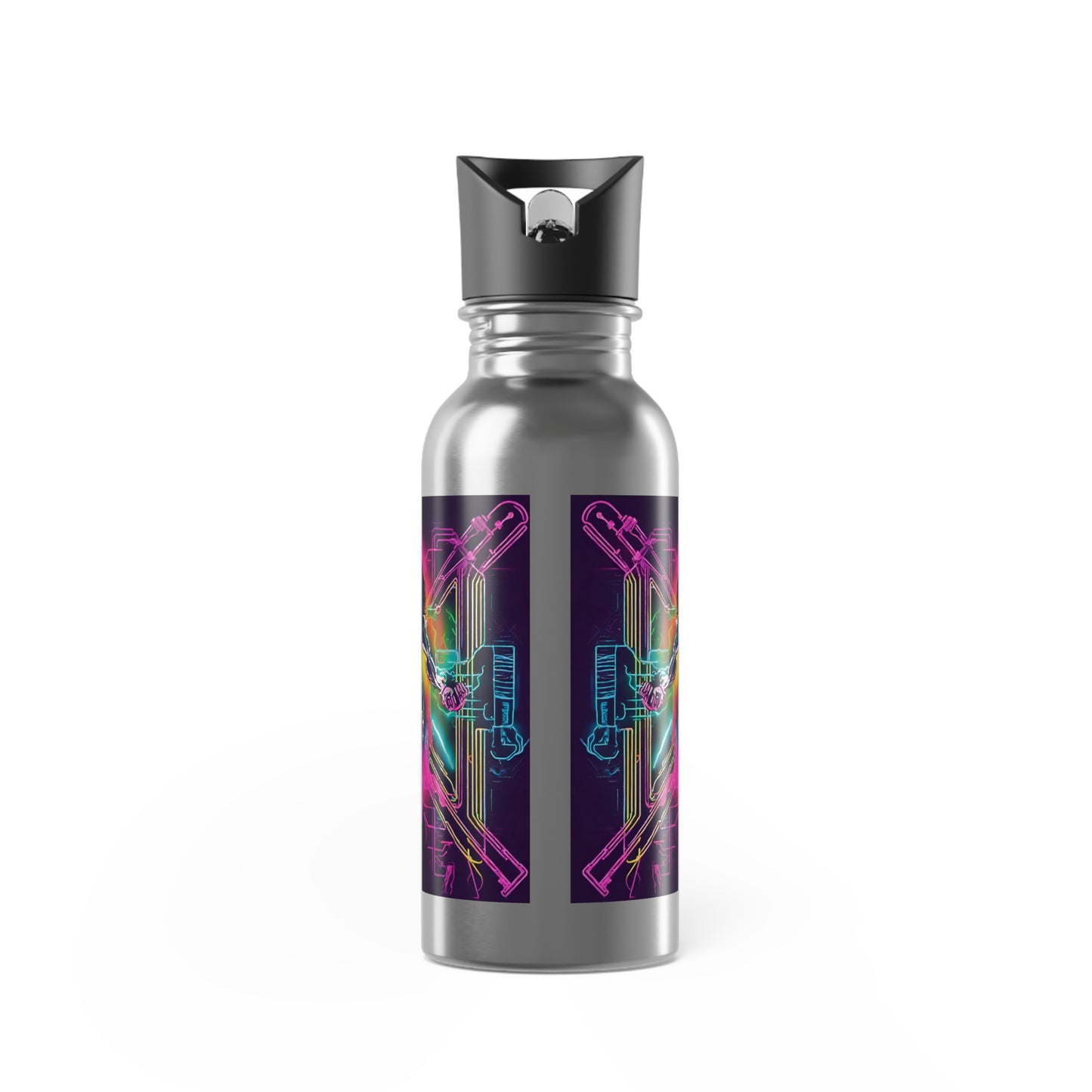 Stainless Steel Water Bottle With Straw, 20oz Printify by The Night Shift Automotive Apparel
