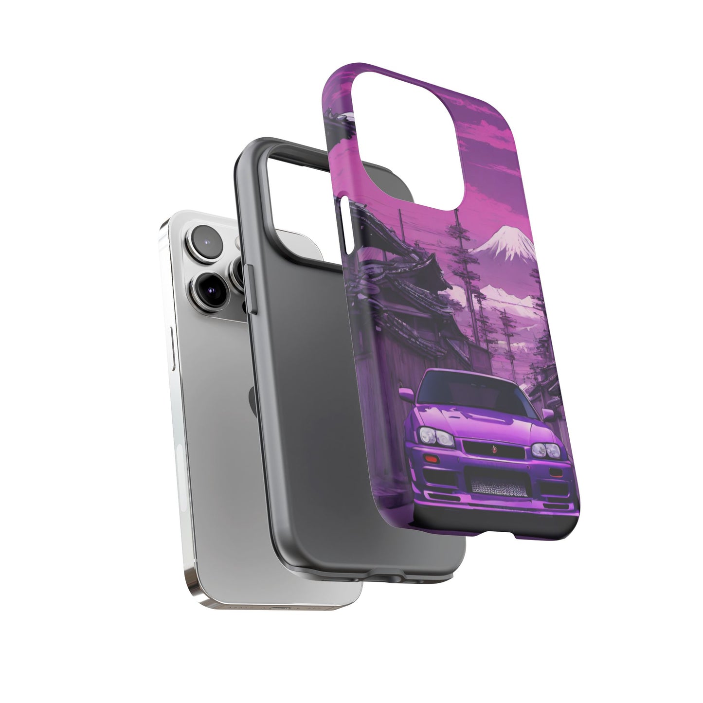 Nissan Skyline R34 Mt Fuji-Dual Layer Ultra Tough Phone Case Printify by The Night Shift Automotive Apparel