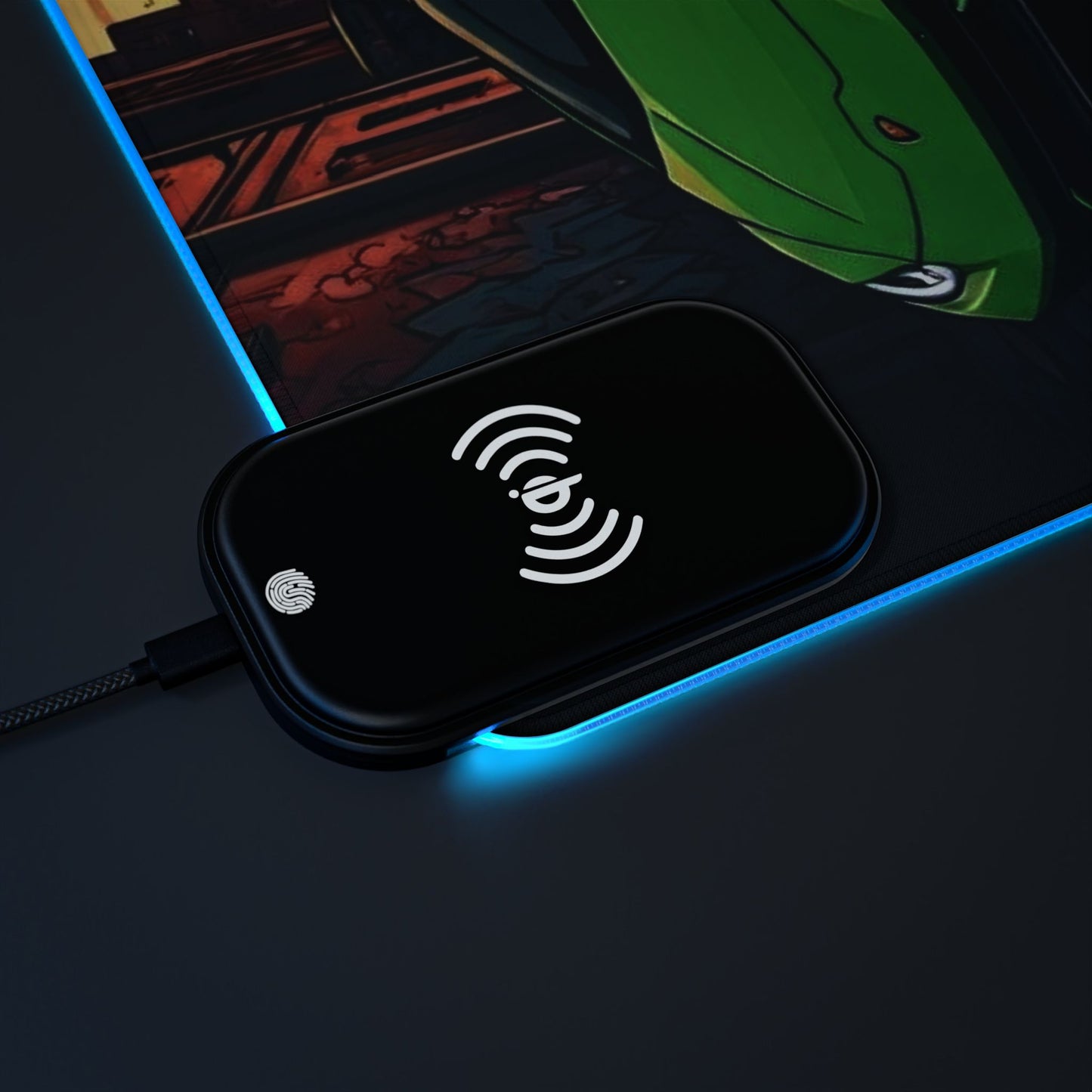 Lamborghini Huracan Street Life-LED Gaming Mouse Pad with Wireless Charging Printify by The Night Shift Automotive Apparel