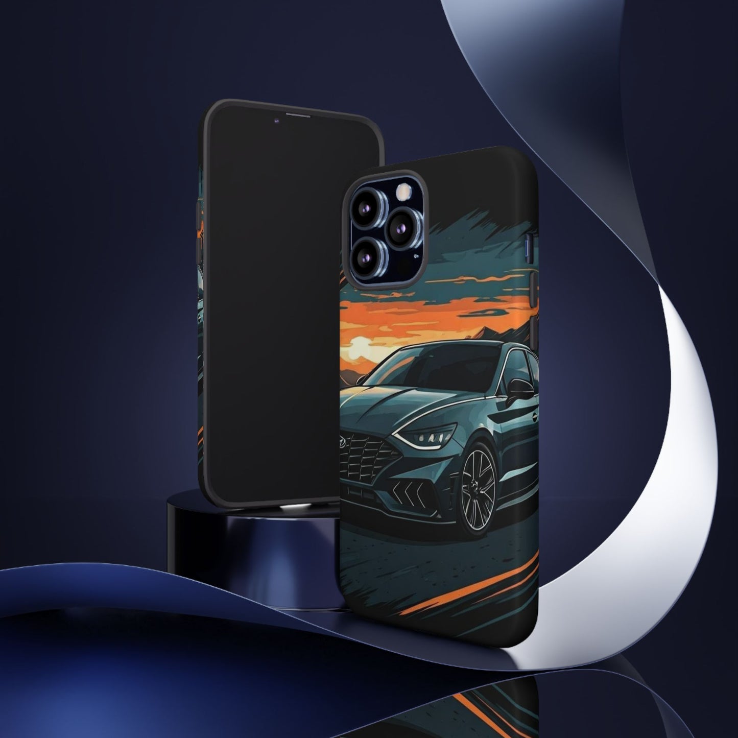 Hyundai Sonata-Sunset Drive-Dual Layer Ultra Tough Phone Case iPhone 13 Pro Max Matte Printify by The Night Shift Automotive Apparel