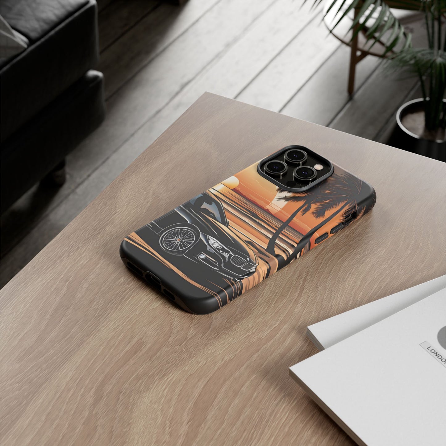 BMW Sunset On The Beach-Dual Layer Ultra Tough Phone Case iPhone 14 Pro Max Matte Printify by The Night Shift Automotive Apparel