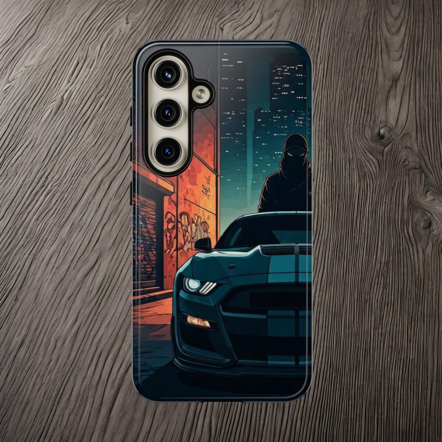 Ford Mustang Shelby GT350 Street Life-Dual Layer Ultra Tough Phone Case Samsung Galaxy S24 Glossy Printify by The Night Shift Automotive Apparel