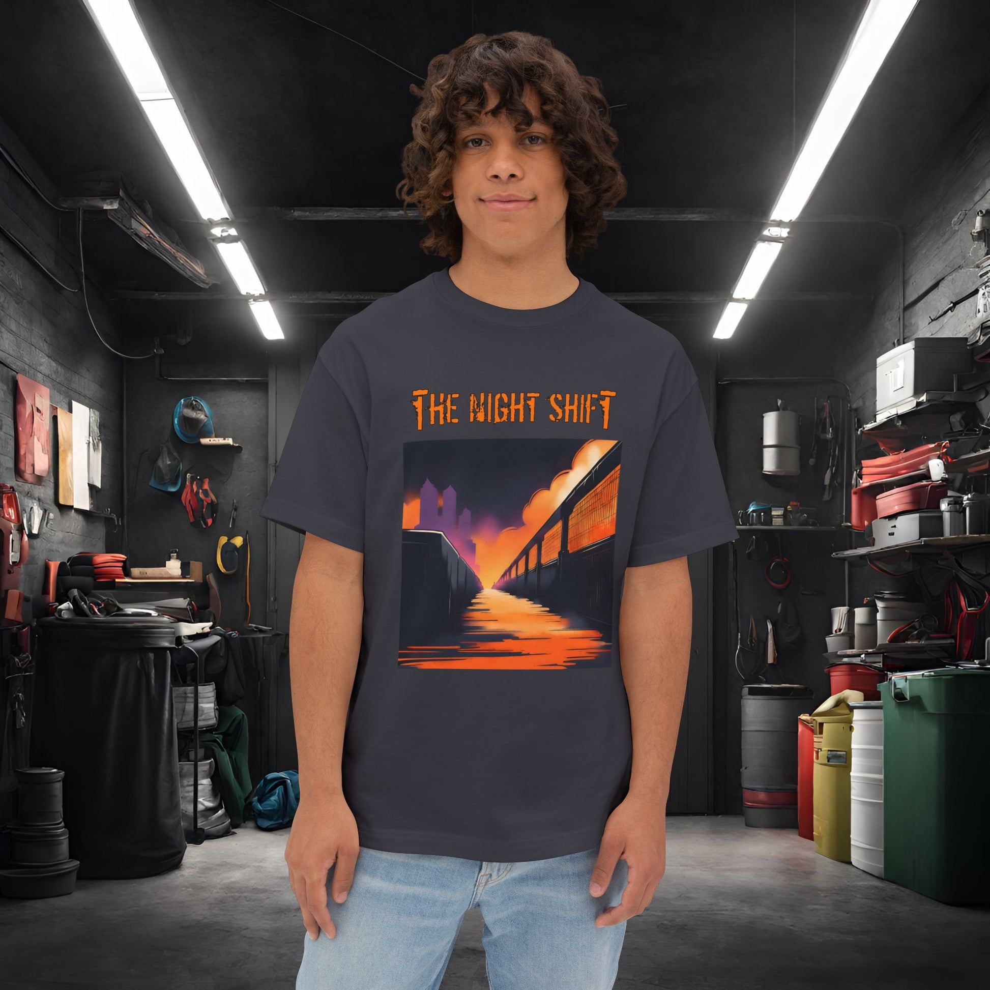 Urban Streets-Premium, Ultra Soft Unisex Oversized Boxy Tee Dark Grey Printify by The Night Shift Automotive Apparel