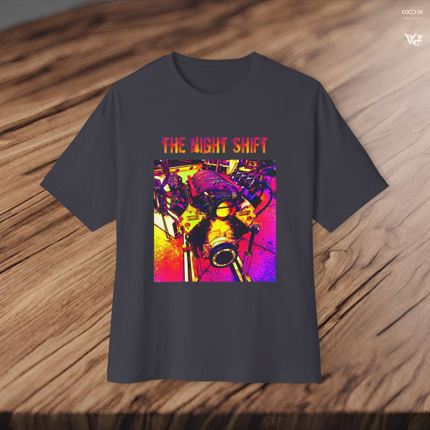 LS-X Synthwave-Premium, Ultra Soft Unisex Oversized Boxy Tee Printify by The Night Shift Automotive Apparel