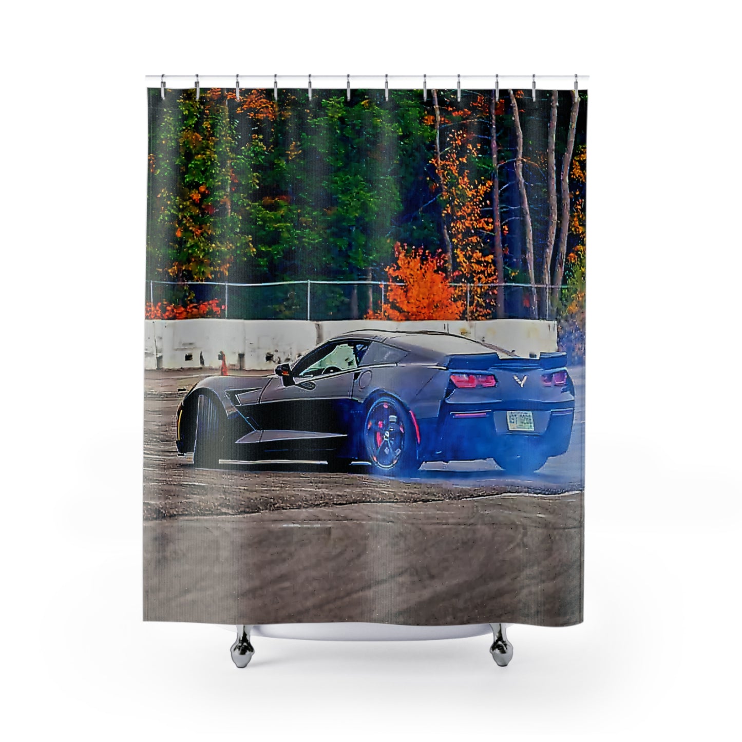 Shower Curtains 71" × 74" Printify by The Night Shift Automotive Apparel