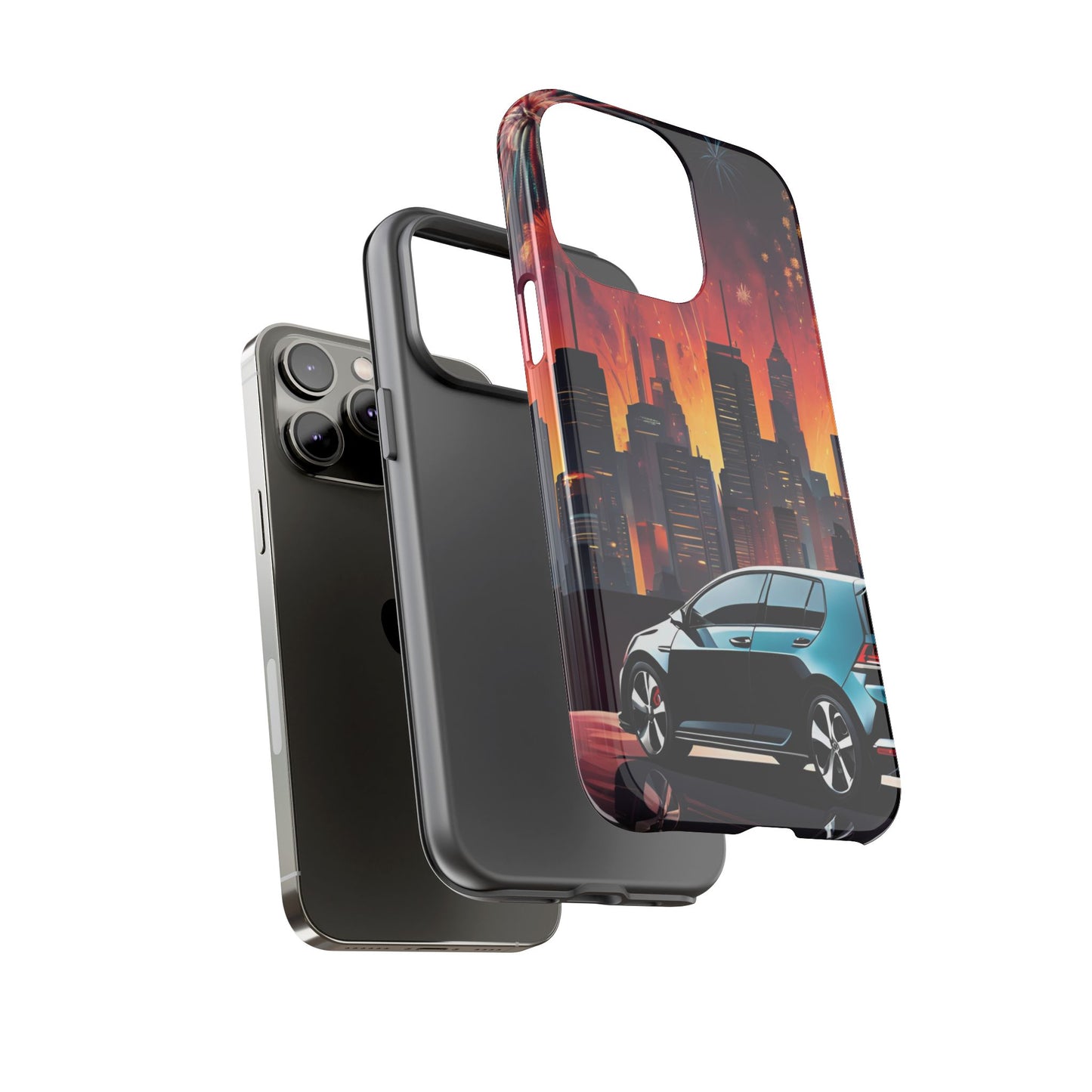 Volkswagon Golf GTI Fireworks-Dual Layer Ultra Tough Phone Case Printify by The Night Shift Automotive Apparel