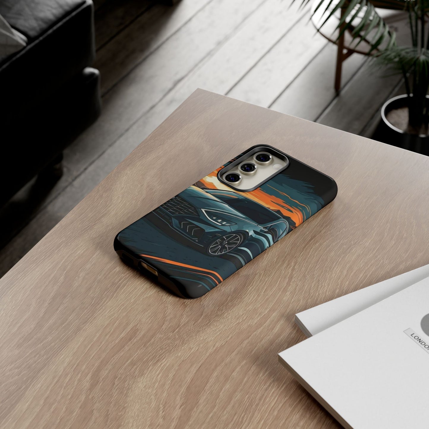 Hyundai Sonata-Sunset Drive-Dual Layer Ultra Tough Phone Case Samsung Galaxy S23 Glossy Printify by The Night Shift Automotive Apparel