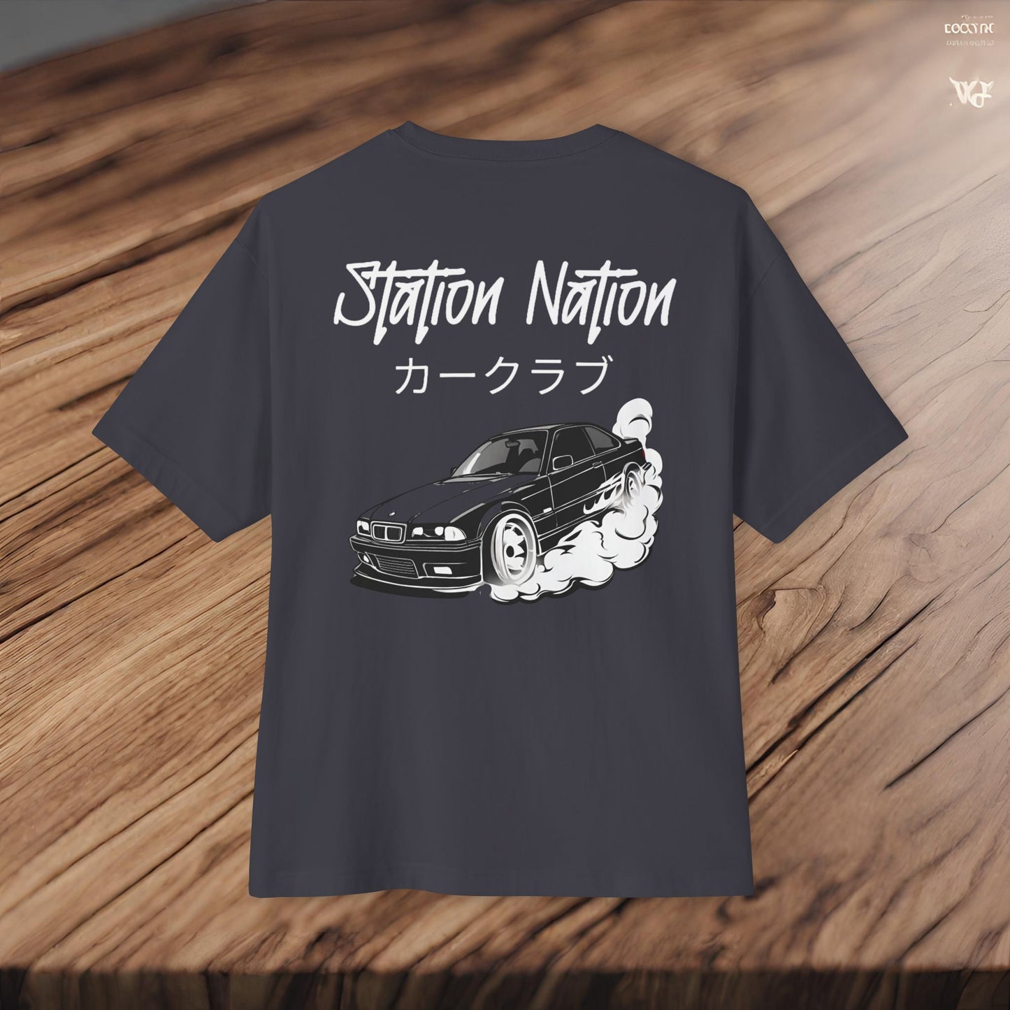 Station Nation-Premium, Ultra Soft Unisex Oversized Boxy Tee Printify by The Night Shift Automotive Apparel