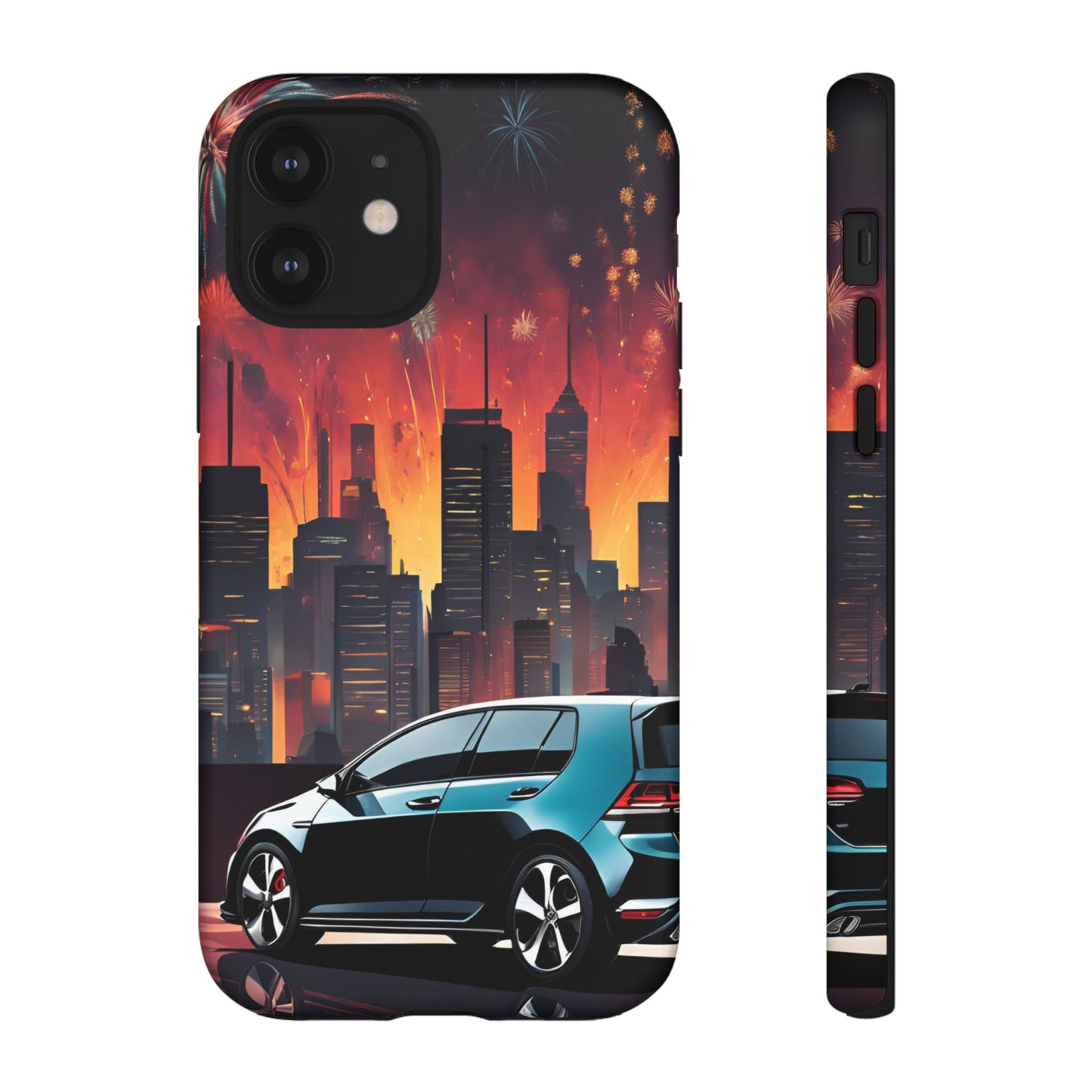 Volkswagon Golf GTI Fireworks-Dual Layer Ultra Tough Phone Case iPhone 12 Matte Printify by The Night Shift Automotive Apparel