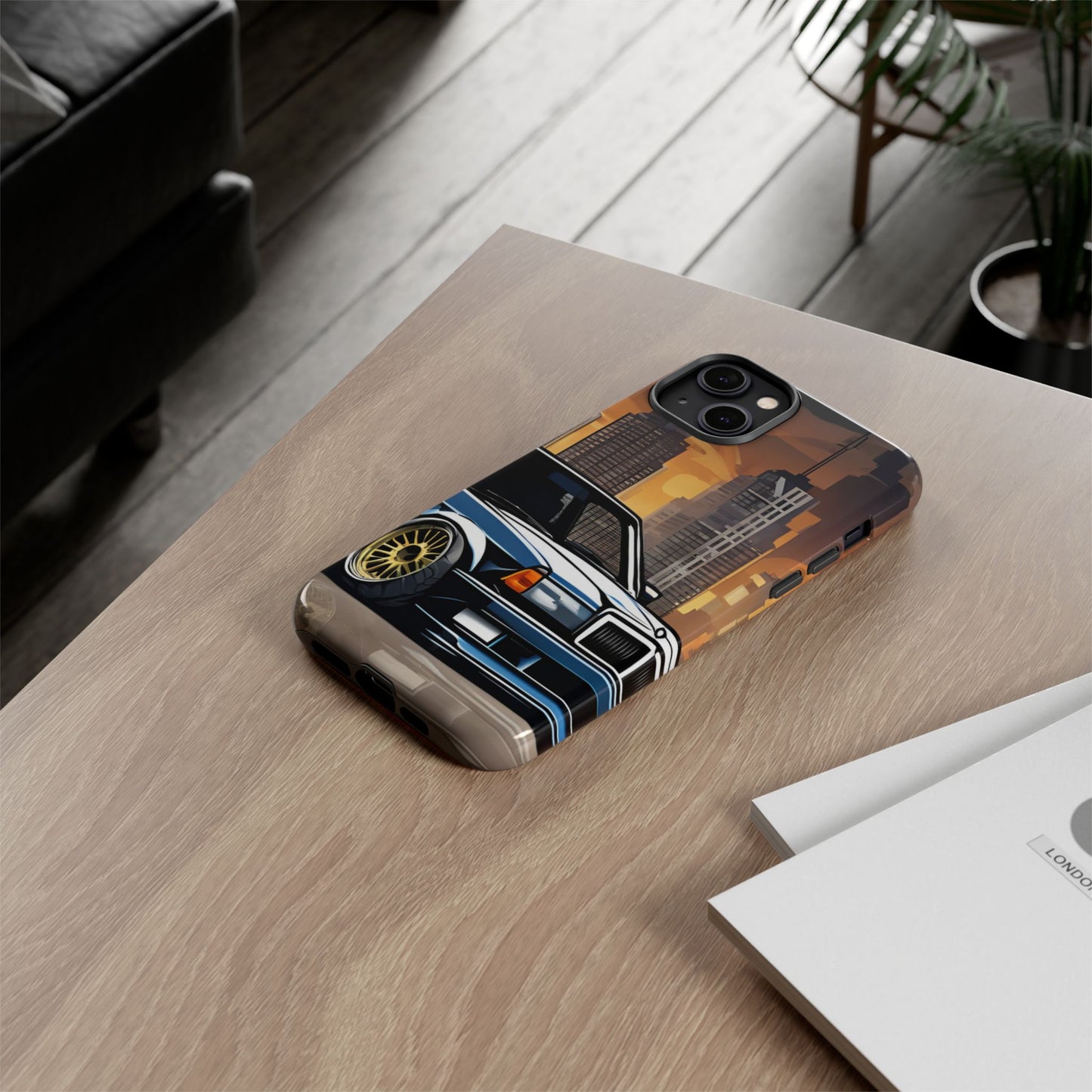 Mercedes Benz 190e Evo-Dual Layer Ultra Tough Phone Case iPhone 14 Plus Glossy Printify by The Night Shift Automotive Apparel