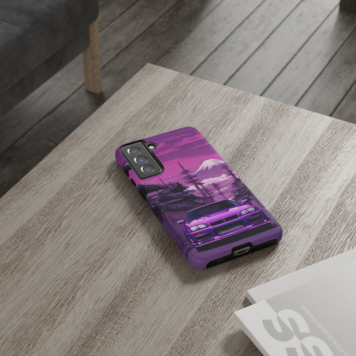 Nissan Skyline R34 Mt Fuji-Dual Layer Ultra Tough Phone Case Samsung Galaxy S21 FE Matte Printify by The Night Shift Automotive Apparel