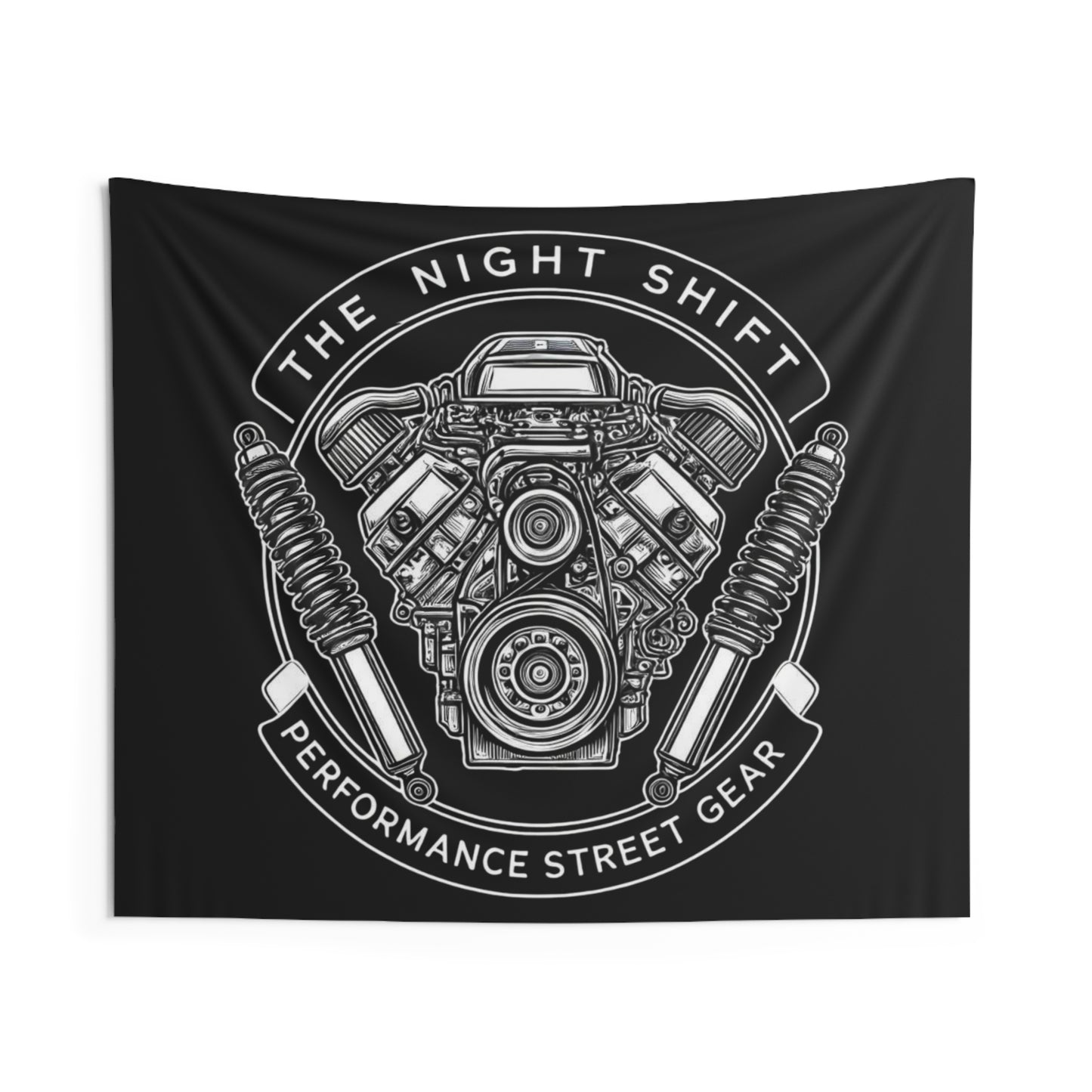 The Night Shift Indoor Wall Tapestries - Shop Banner 60" × 50" Printify by The Night Shift Automotive Apparel
