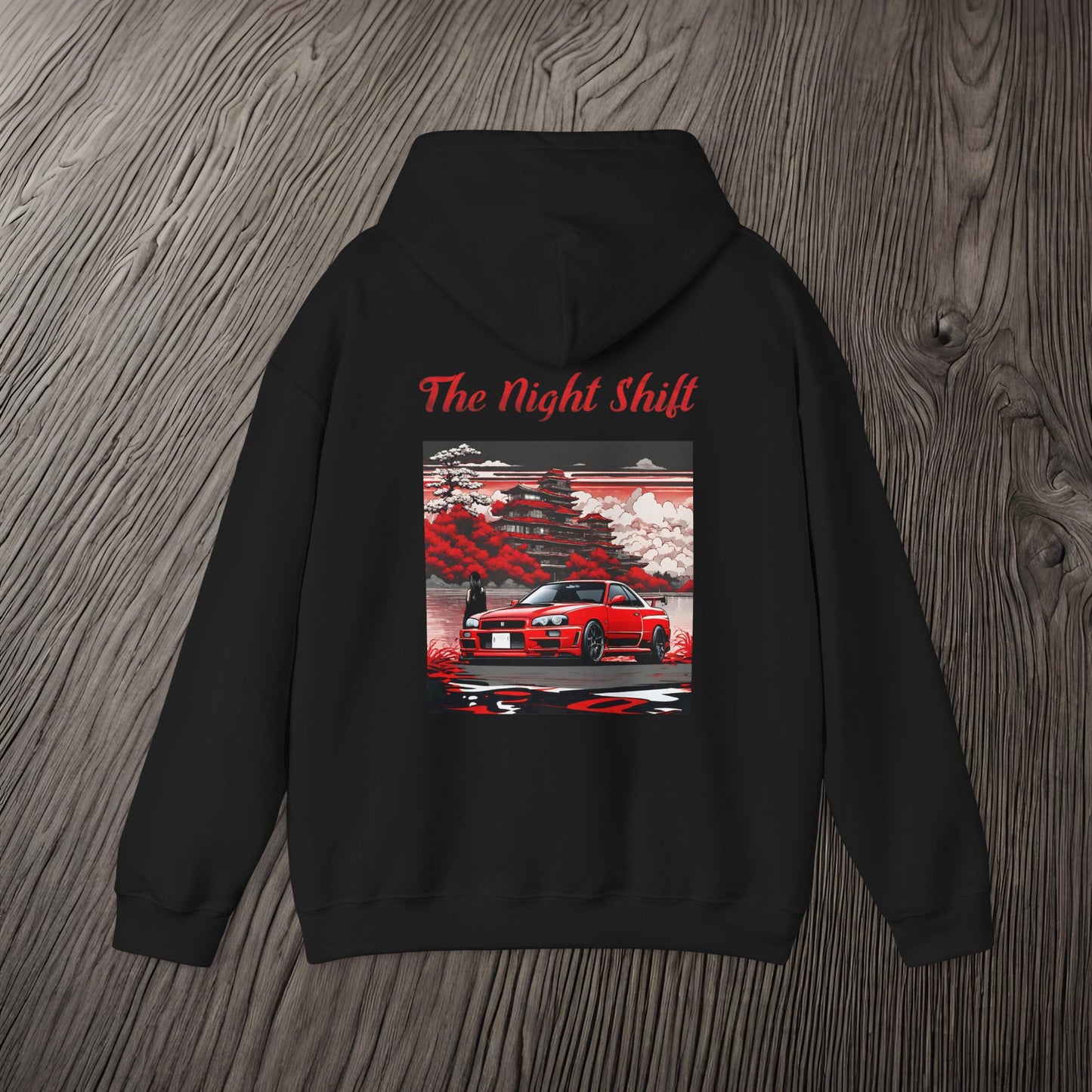 Nissan Skyline R34 Cherry Blossom-Premium, Ultra Soft, Unisex Hoodie Printify by The Night Shift Automotive Apparel