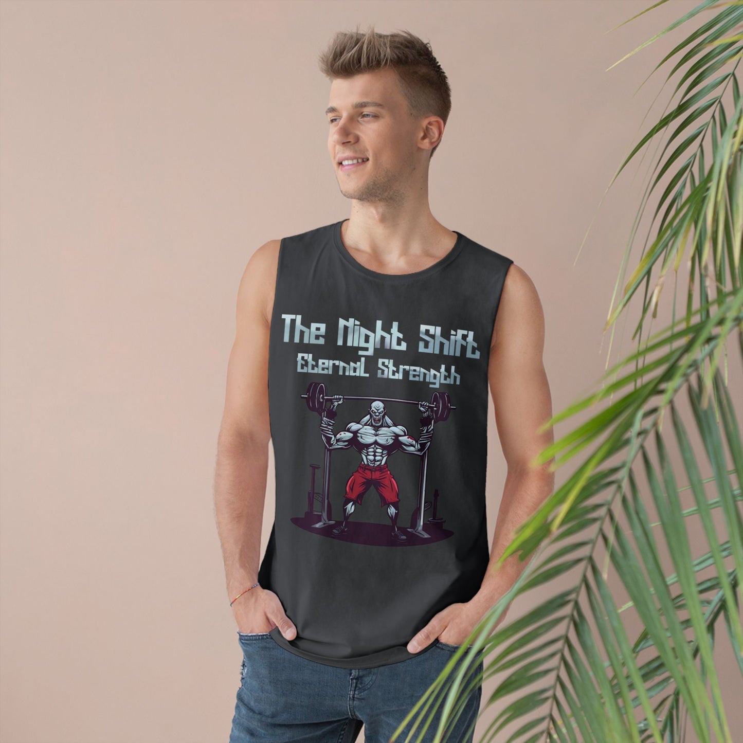Eternal Strength - Vampire Body Builder - Premium Unisex Barnard Tank Top Printify by The Night Shift Automotive Apparel