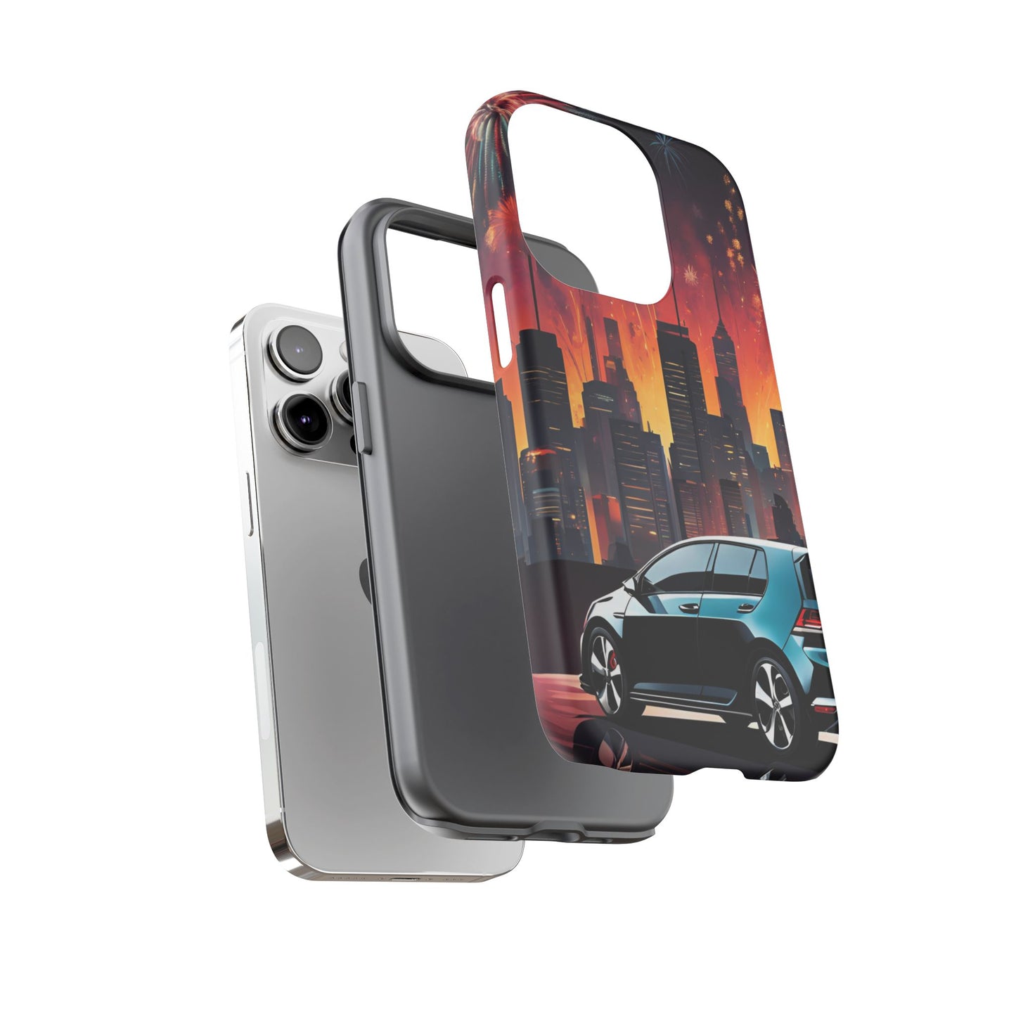 Volkswagon Golf GTI Fireworks-Dual Layer Ultra Tough Phone Case Printify by The Night Shift Automotive Apparel