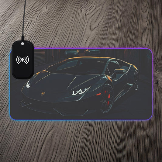 Lamborghini Huracan Street Life-LED Gaming Mouse Pad with Wireless Charging 23.6" × 11.8" Rectangle 15W Printify by The Night Shift Automotive Apparel