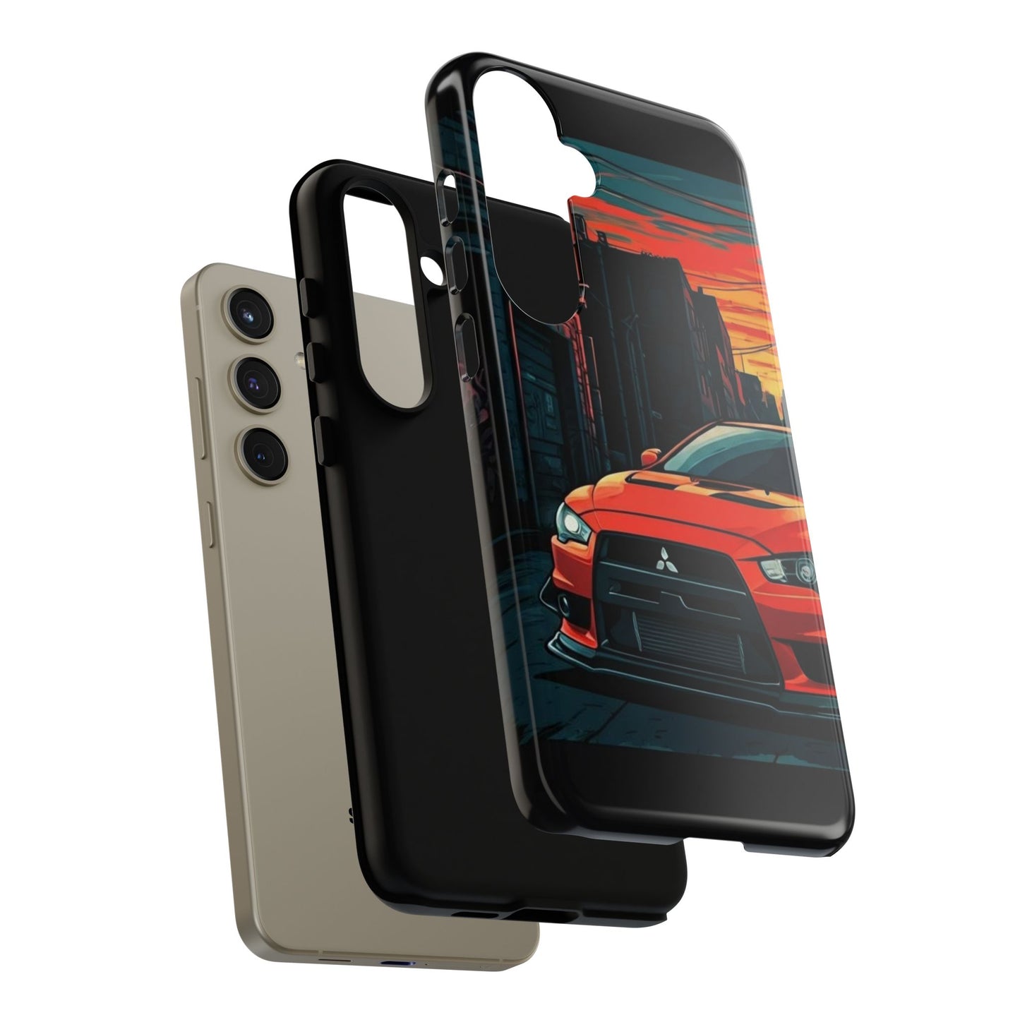 Mitsubishi Evo X Street Life-Dual Layer Ultra Tough Phone Case Printify by The Night Shift Automotive Apparel