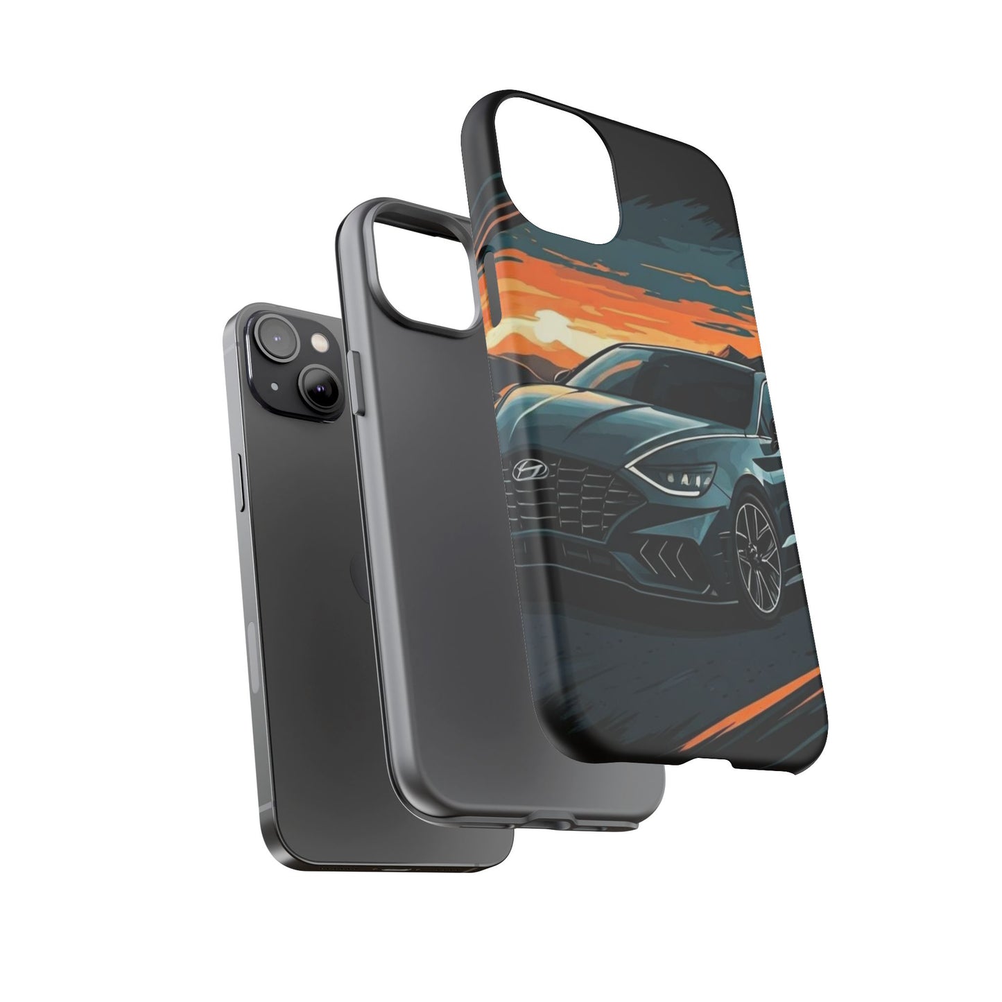Hyundai Sonata-Sunset Drive-Dual Layer Ultra Tough Phone Case Printify by The Night Shift Automotive Apparel