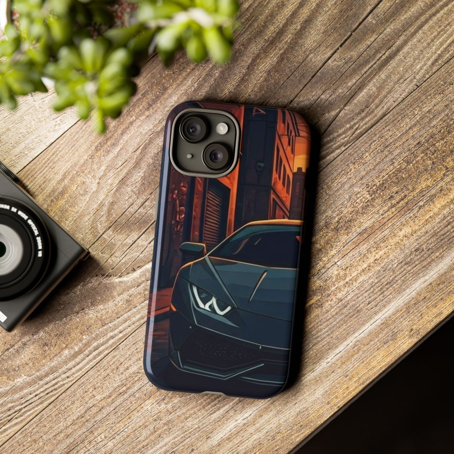 Lamborghini Huracan Street Life-Dual Layer Ultra Tough Phone Case iPhone 15 Glossy Printify by The Night Shift Automotive Apparel