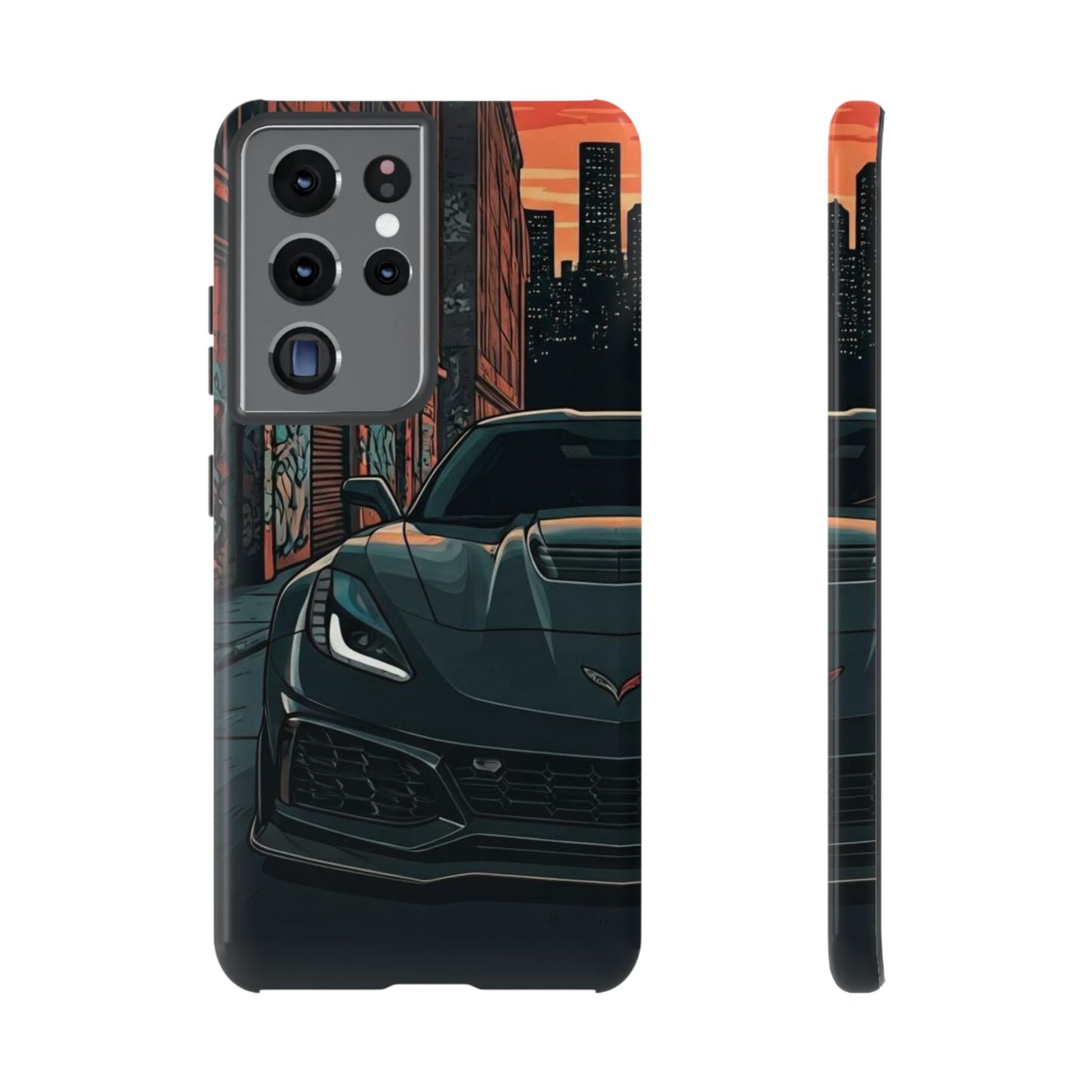 Chevy Corvette C7 Street Life-Dual Layer Ultra Tough Phone Case Samsung Galaxy S21 Ultra Glossy Printify by The Night Shift Automotive Apparel