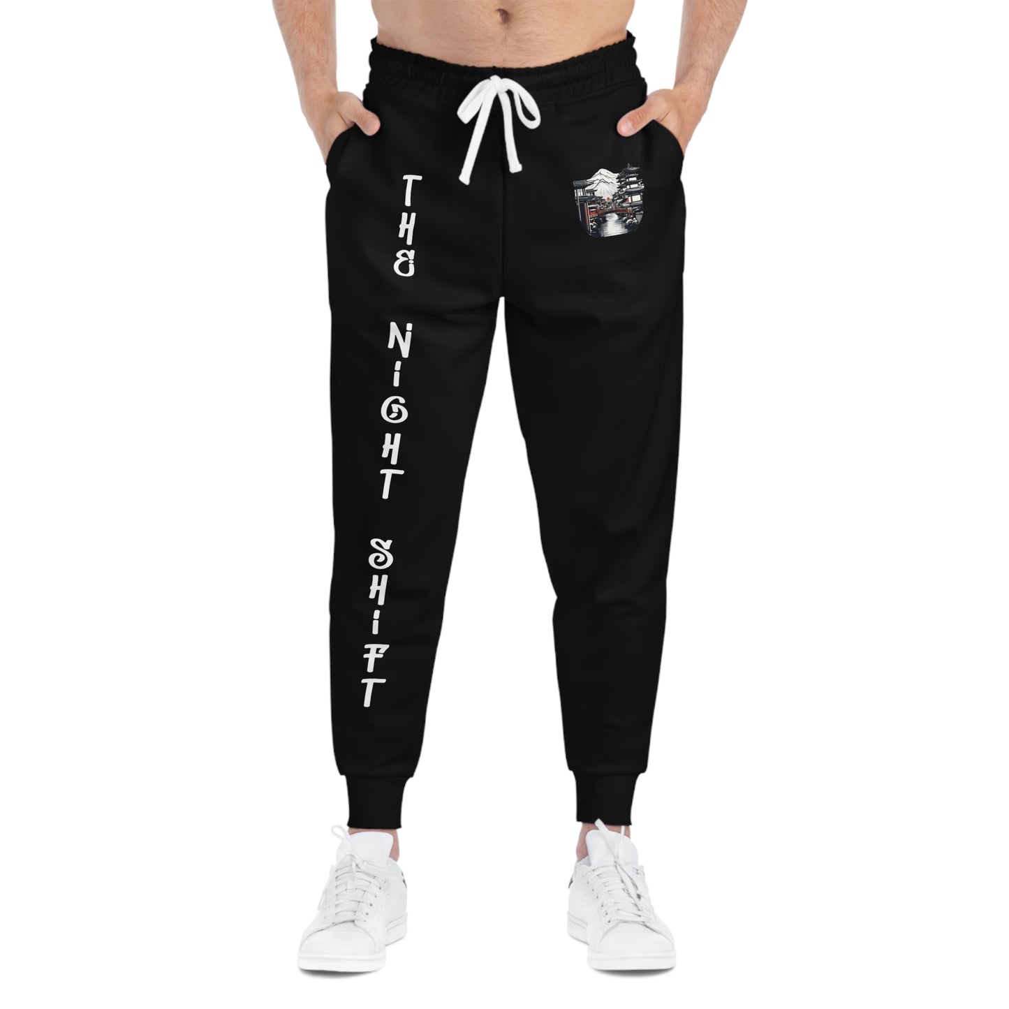 Mt Fuji Silhouette-Premium, Ultra Soft Athletic Joggers Seam thread color automatically matched to design Printify by The Night Shift Automotive Apparel