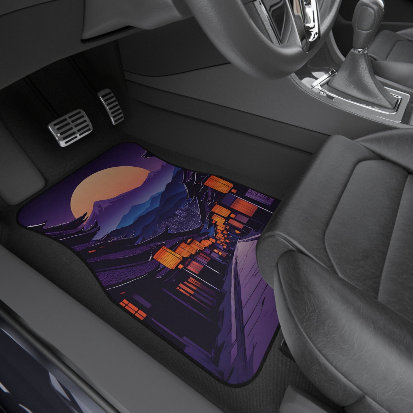 Lamplight Japanese Traditional Village-Premium, High Quality Car Floor Mats (Set of 4) Printify by The Night Shift Automotive Apparel