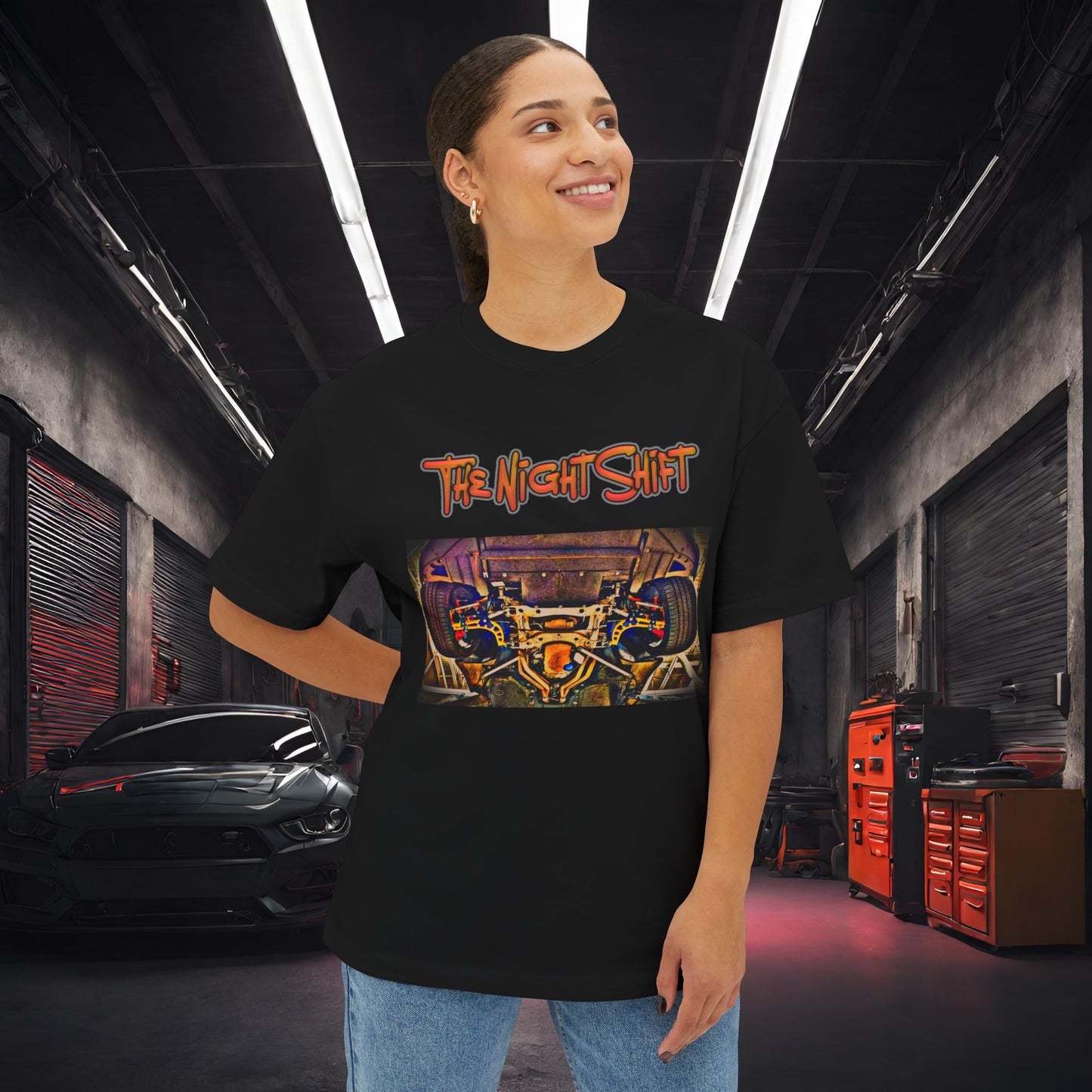 Chevy Corvette C7 FDF Mega Mantis Angle Kit-Premium, Ultra Soft Unisex Oversized Boxy Tee Printify by The Night Shift Automotive Apparel