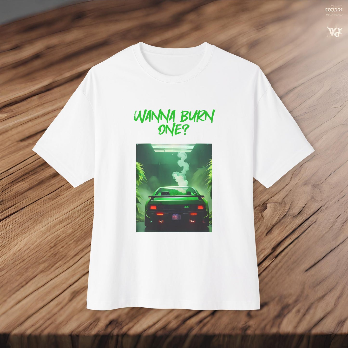 Wanna Burn One-Premium, Ultra Soft Unisex Oversized Boxy Tee Printify by The Night Shift Automotive Apparel