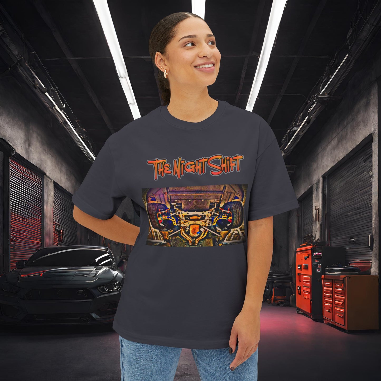 Chevy Corvette C7 FDF Mega Mantis Angle Kit-Premium, Ultra Soft Unisex Oversized Boxy Tee Printify by The Night Shift Automotive Apparel
