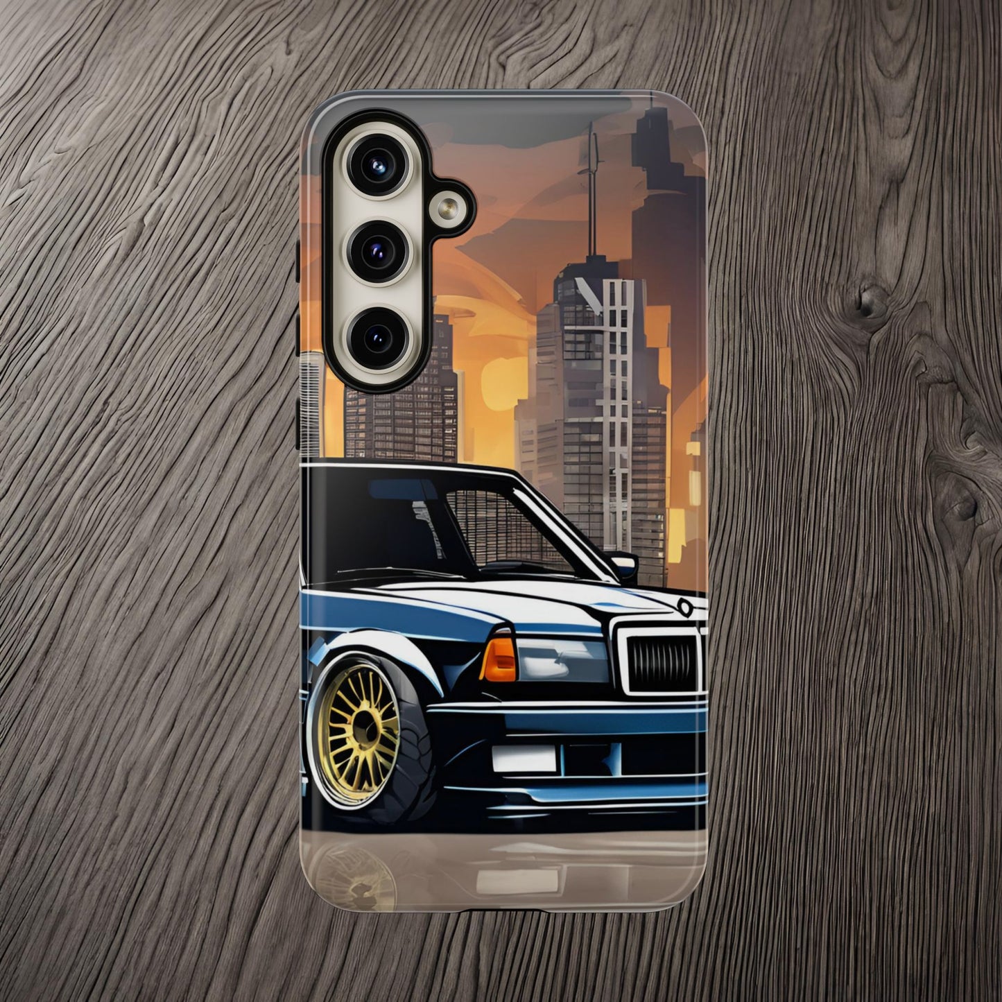Mercedes Benz 190e Evo-Dual Layer Ultra Tough Phone Case Samsung Galaxy S24 Plus Glossy Printify by The Night Shift Automotive Apparel