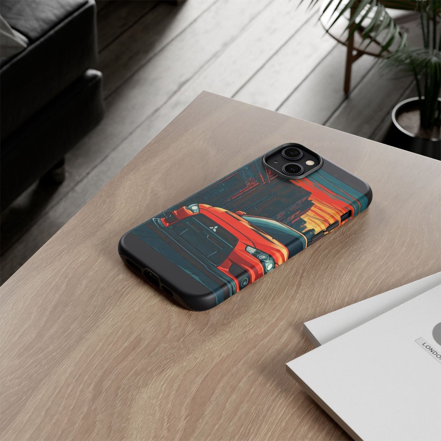 Mitsubishi Evo X Street Life-Dual Layer Ultra Tough Phone Case iPhone 14 Plus Matte Printify by The Night Shift Automotive Apparel