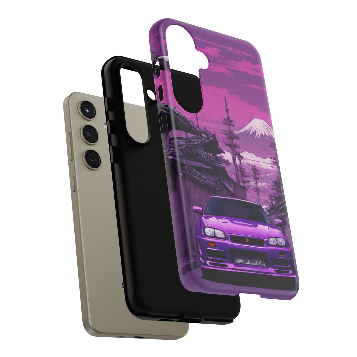Nissan Skyline R34 Mt Fuji-Dual Layer Ultra Tough Phone Case Printify by The Night Shift Automotive Apparel