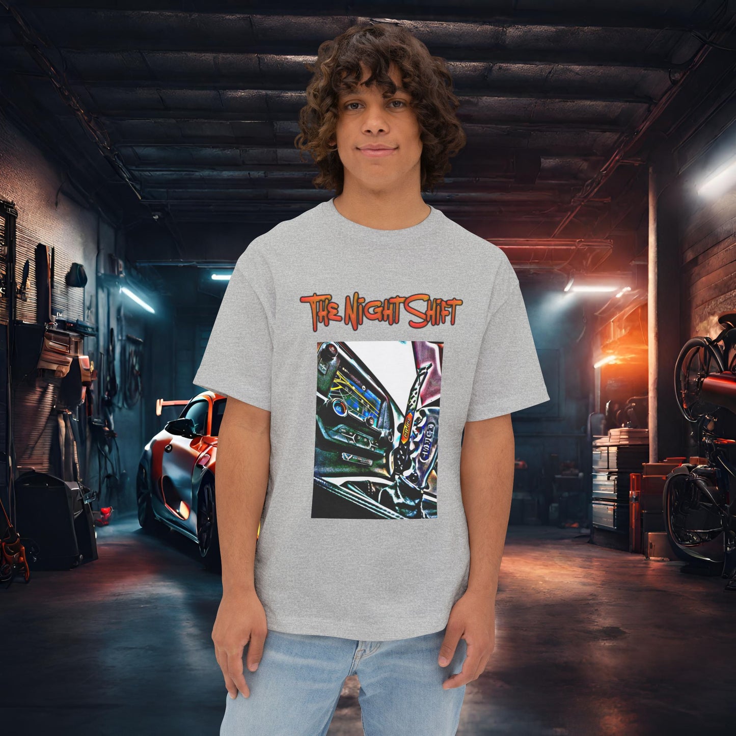 Chevy Corvette C7 DND Performance Interior-Premium, Ultra Soft Unisex Oversized Boxy Tee Athletic Heather Printify by The Night Shift Automotive Apparel