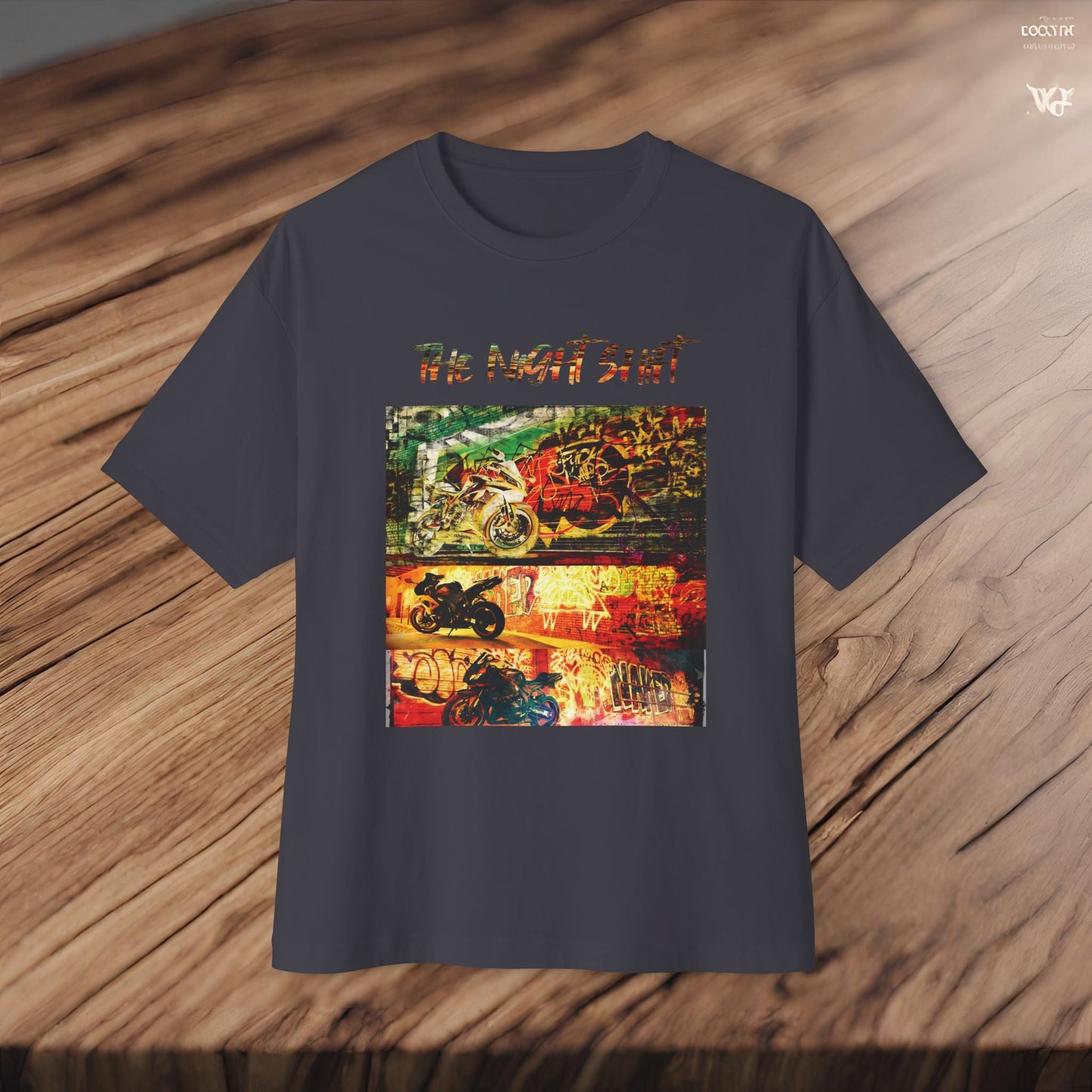 Sport Bike Graffiti Edition-Premium Ultra Soft Unisex Oversized Boxy Tee Printify by The Night Shift Automotive Apparel