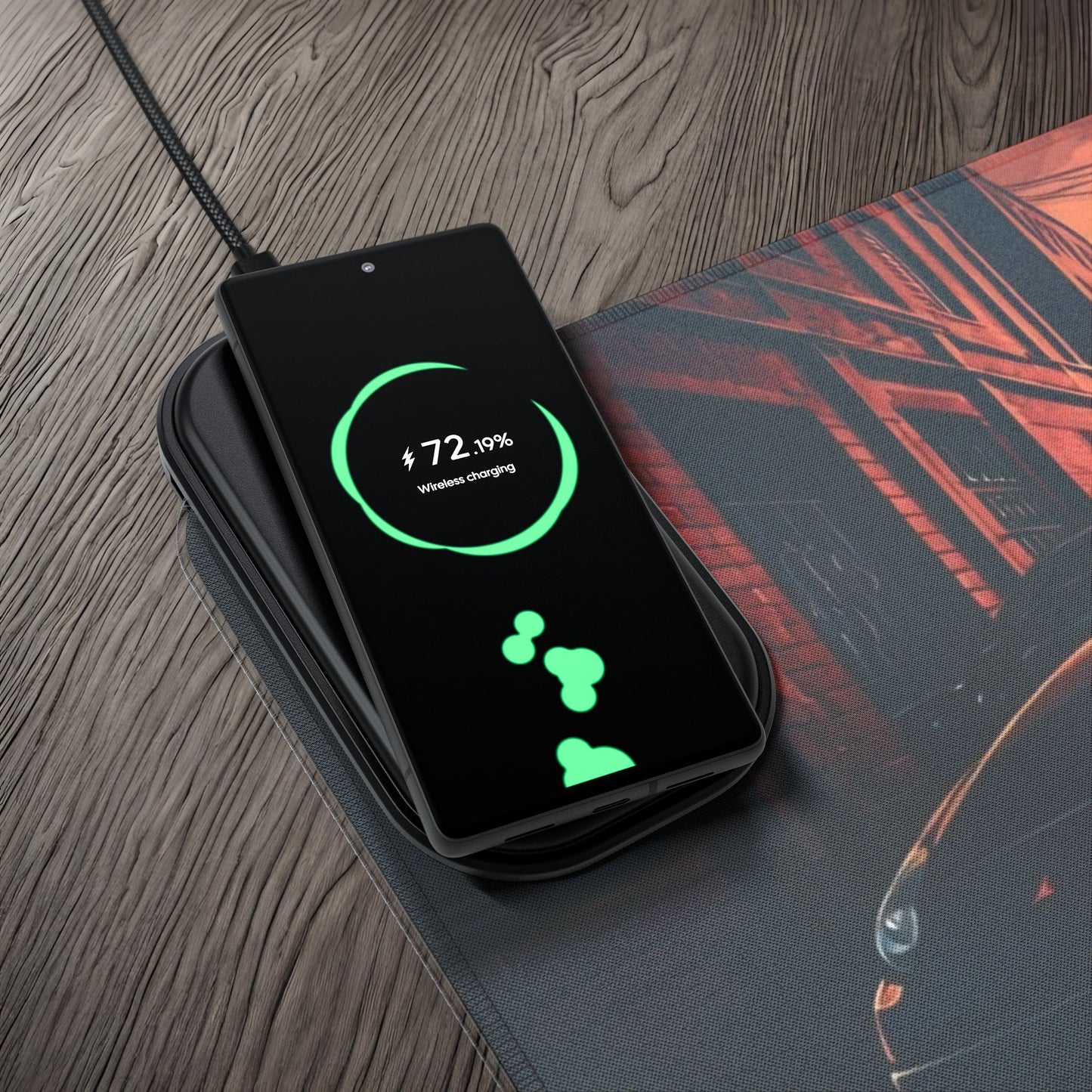 Mitsubishi 3000GT VR4 Street Life-LED Gaming Mouse Pad with Wireless Charging Printify by The Night Shift Automotive Apparel
