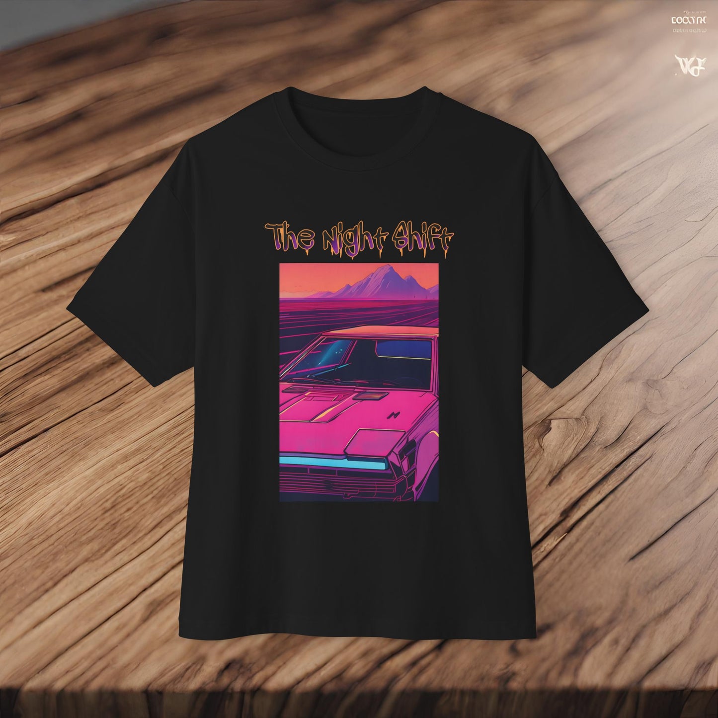 Nostalgic Synthwave-Premium, Ultra Soft Unisex Oversized Boxy Tee Printify by The Night Shift Automotive Apparel