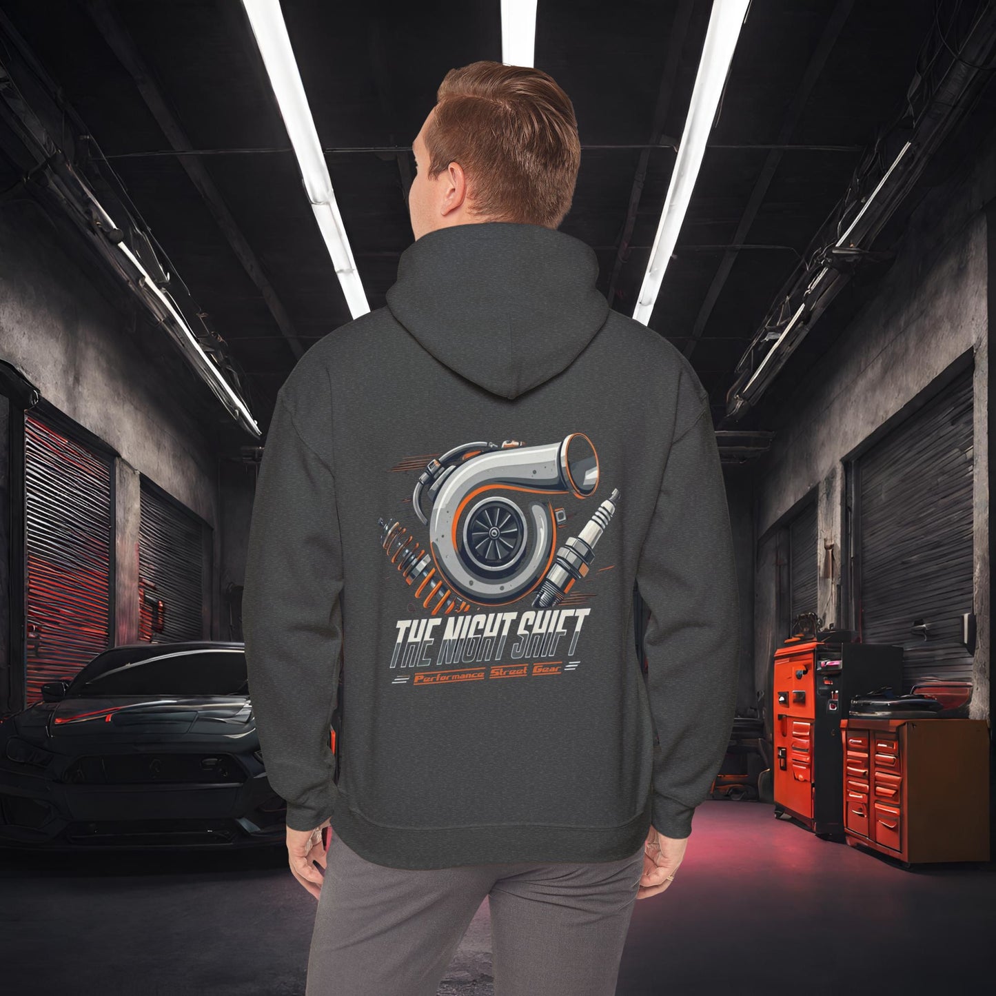 The Night Shift Essentials-Ultra Soft, Premium Hoodie Dark Heather Printify by The Night Shift Automotive Apparel