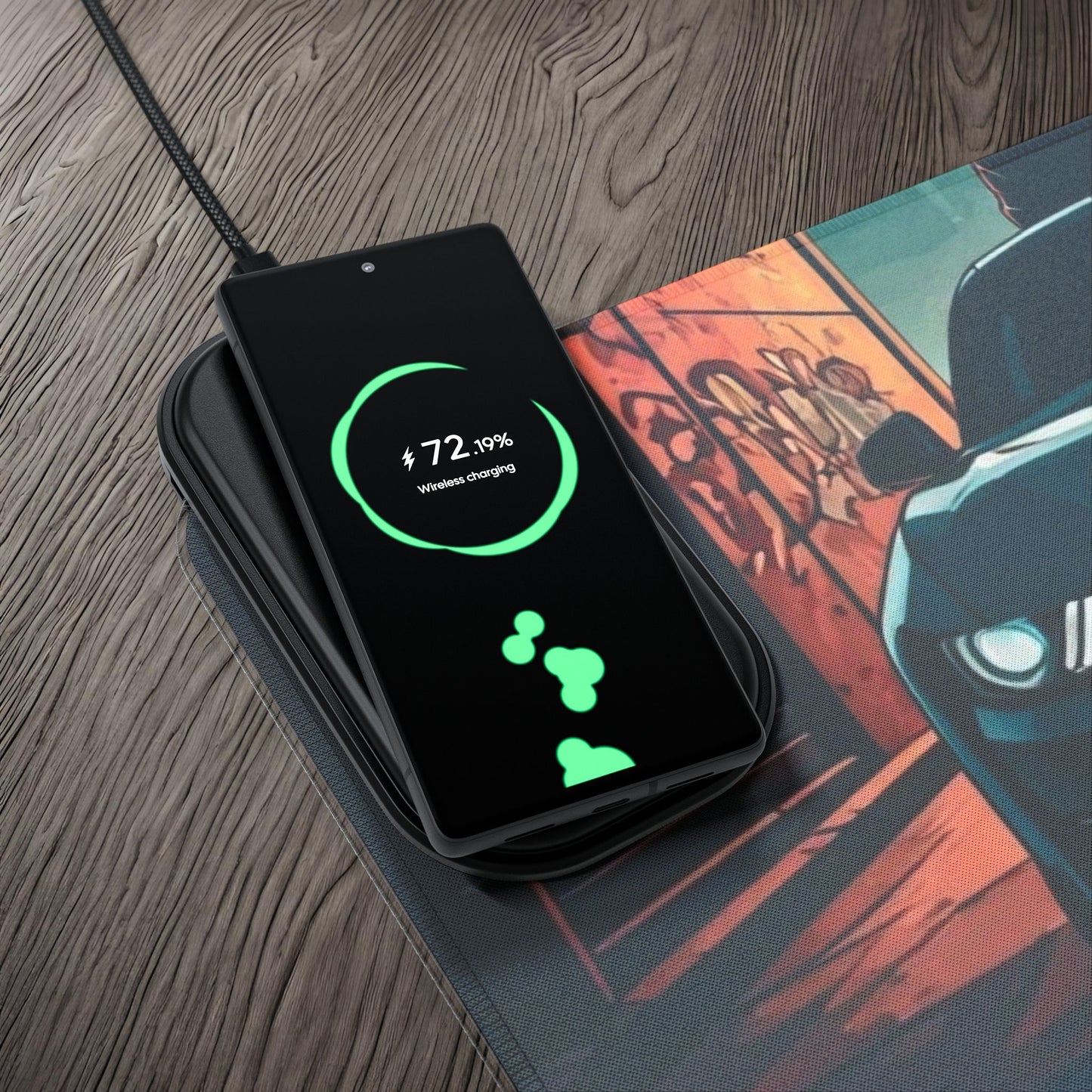 Ford Mustang Shelby GT350-LED Gaming Mouse Pad with Wireless Charging Printify by The Night Shift Automotive Apparel