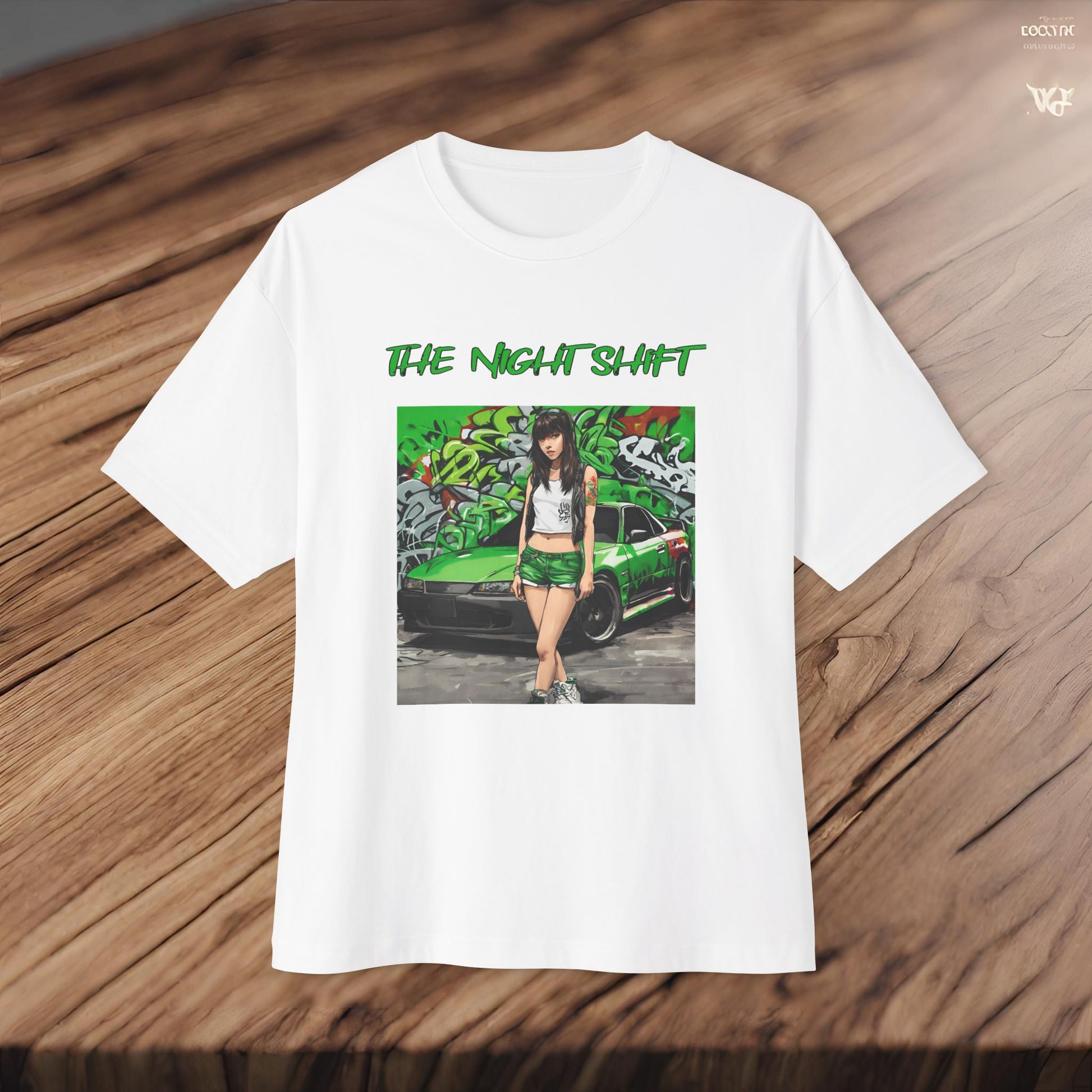 Nissan 240sx Graffiti-Premium, Ultra Soft Unisex Oversized Boxy Tee Printify by The Night Shift Automotive Apparel