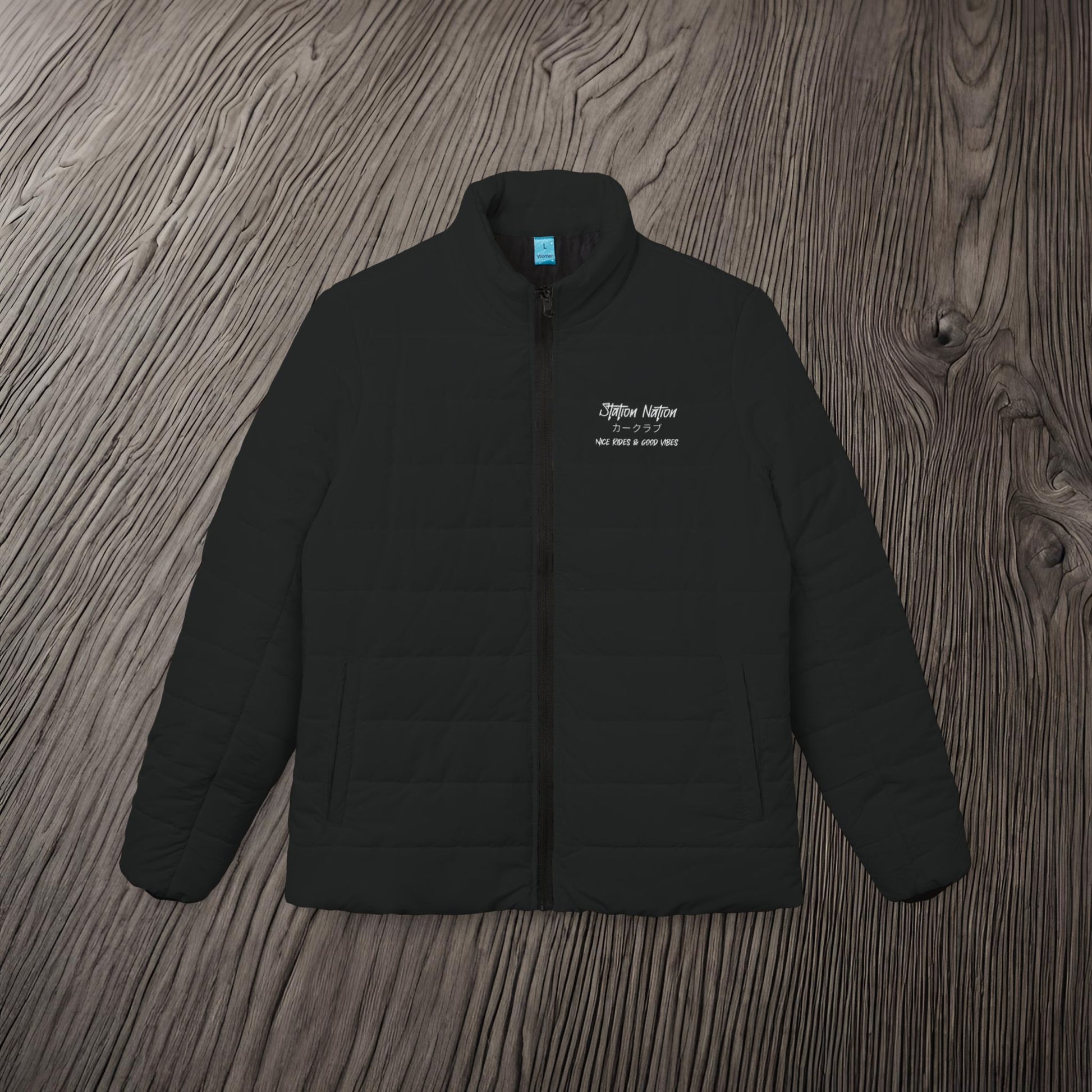 Station Nation-Stylish Warm & Cozy Women’s Puffer Jacket Printify by The Night Shift Automotive Apparel