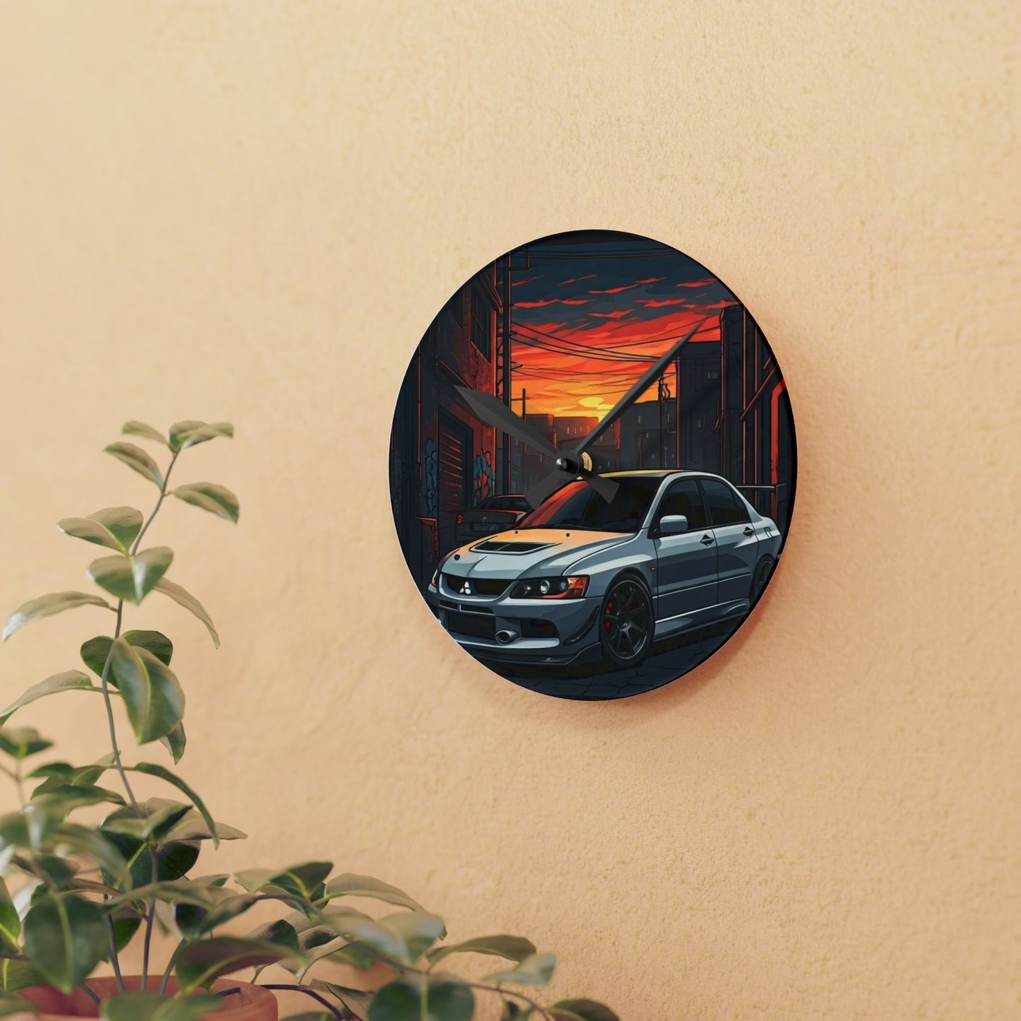 Mitsubishi Lancer Evo 9 Street Life-Acrylic Wall Clock