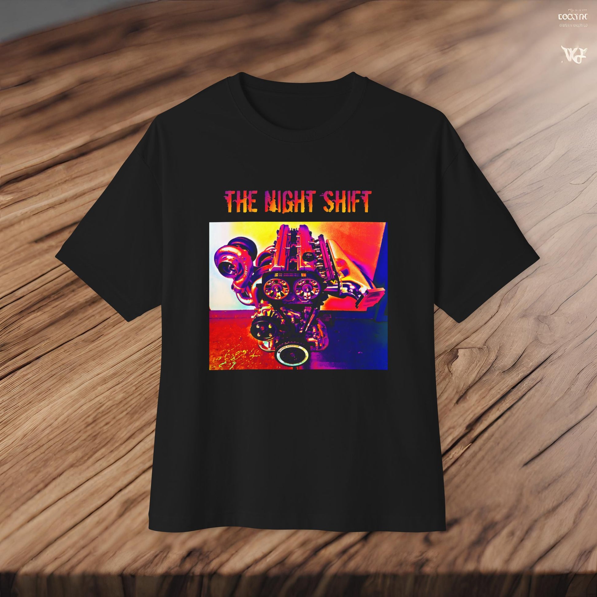 2JZ-GTE Single Turbo Synthwave-Premium, Ultra Soft Unisex Oversized Boxy Tee Printify by The Night Shift Automotive Apparel