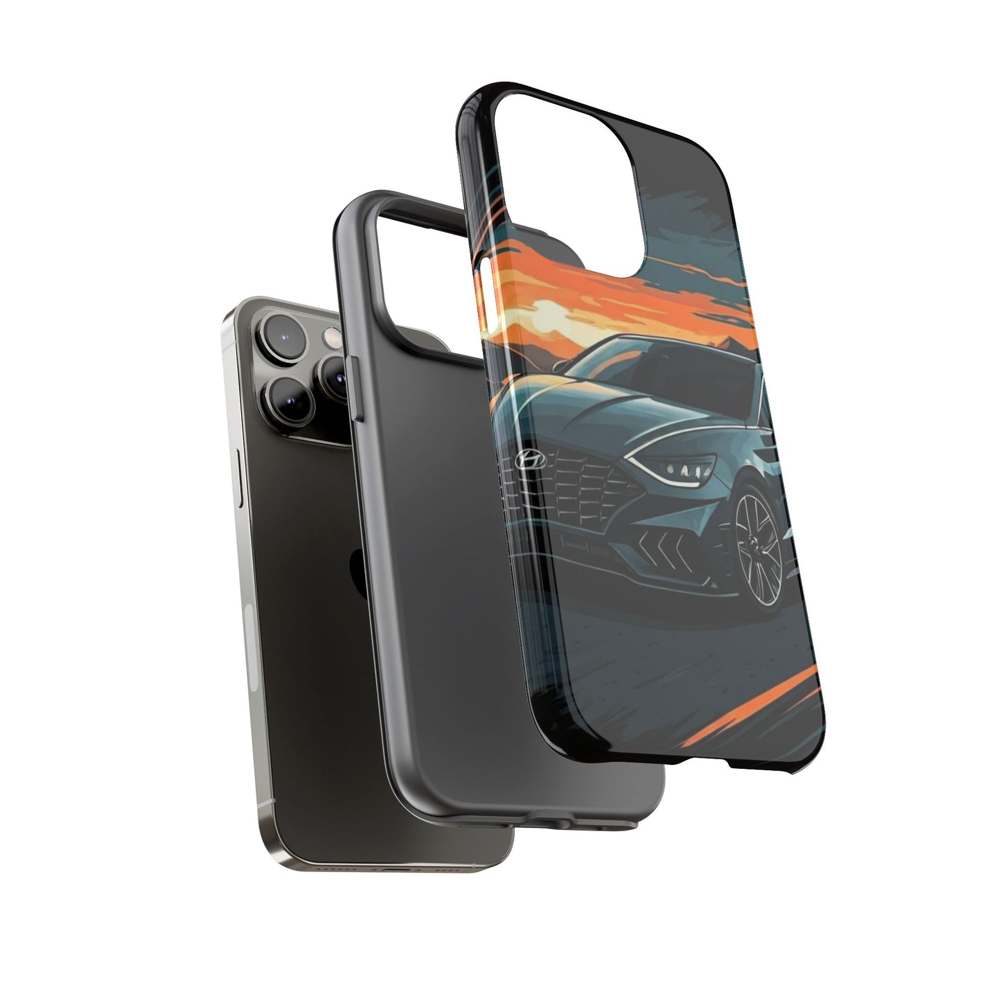 Hyundai Sonata-Sunset Drive-Dual Layer Ultra Tough Phone Case Printify by The Night Shift Automotive Apparel