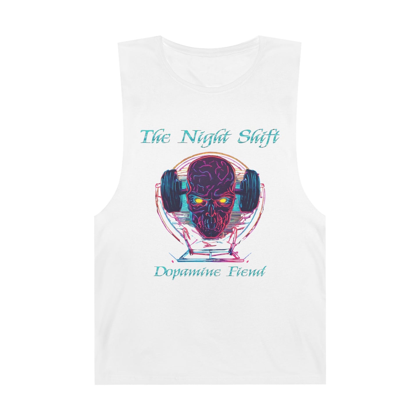 Dopamine Fiend - Premium Unisex Barnard Tank Top White Printify by The Night Shift Automotive Apparel