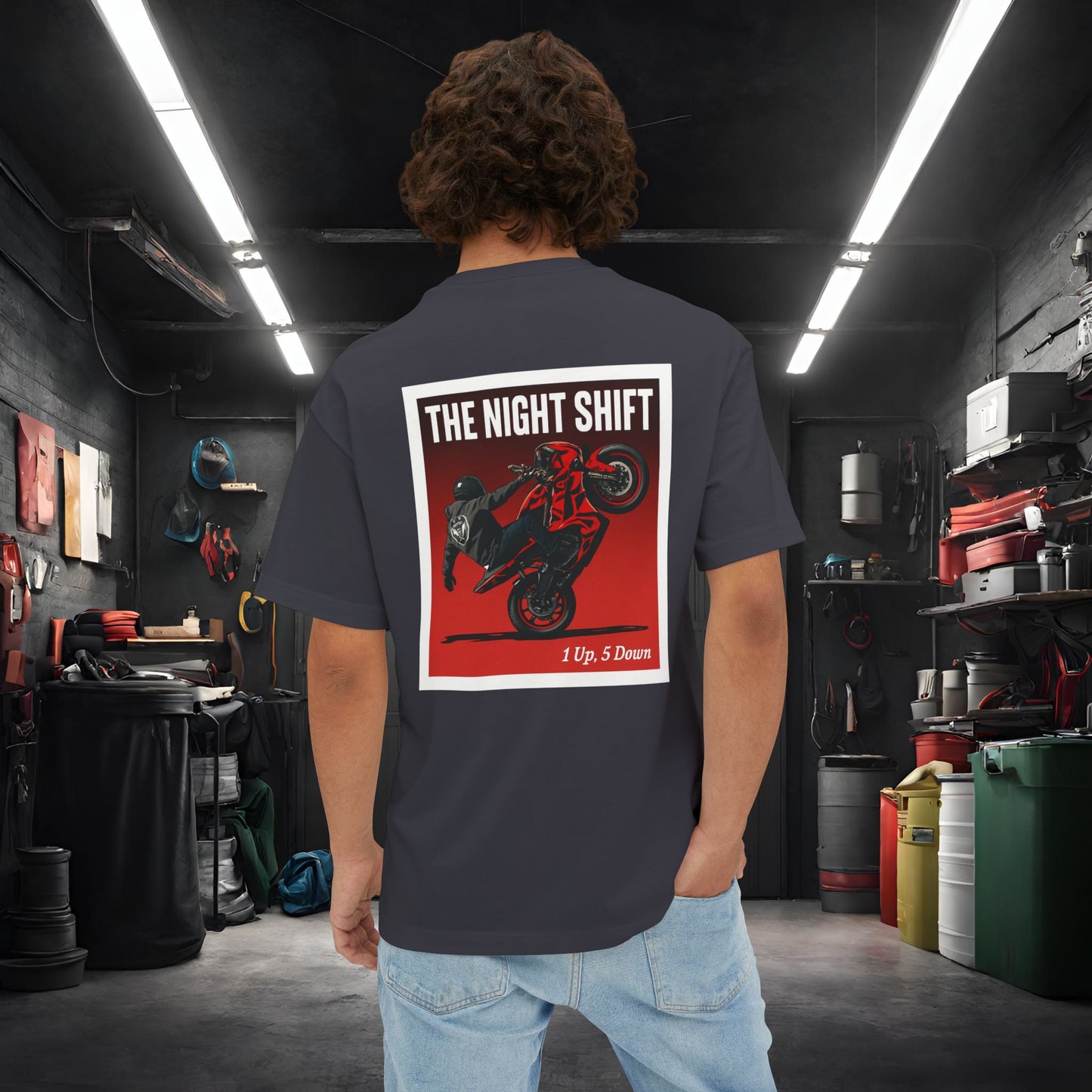 1 Up, 5 Down-Premium, Ultra Soft Unisex Oversized Boxy Tee