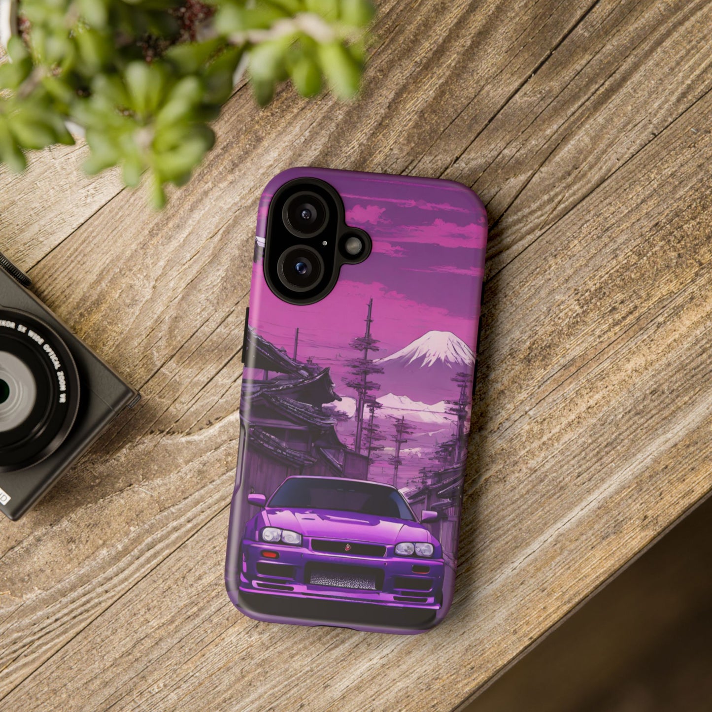 Nissan Skyline R34 Mt Fuji-Dual Layer Ultra Tough Phone Case iPhone 16 Matte Printify by The Night Shift Automotive Apparel