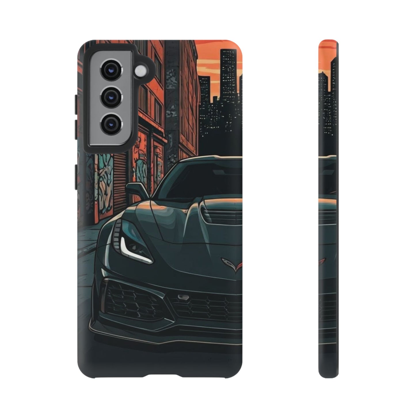Chevy Corvette C7 Street Life-Dual Layer Ultra Tough Phone Case Samsung Galaxy S21 Matte Printify by The Night Shift Automotive Apparel