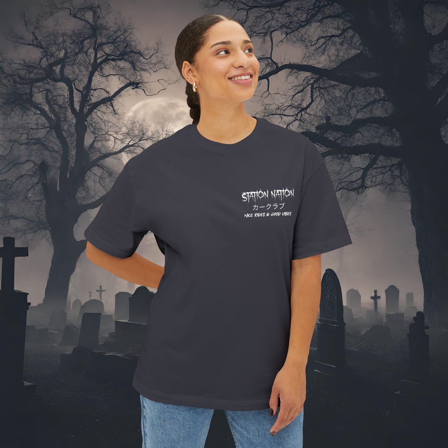 👻 HALLOWEEN LIMITED EDITION Ford Mustang-Premium, Ultra Soft Oversized Boxy Tee