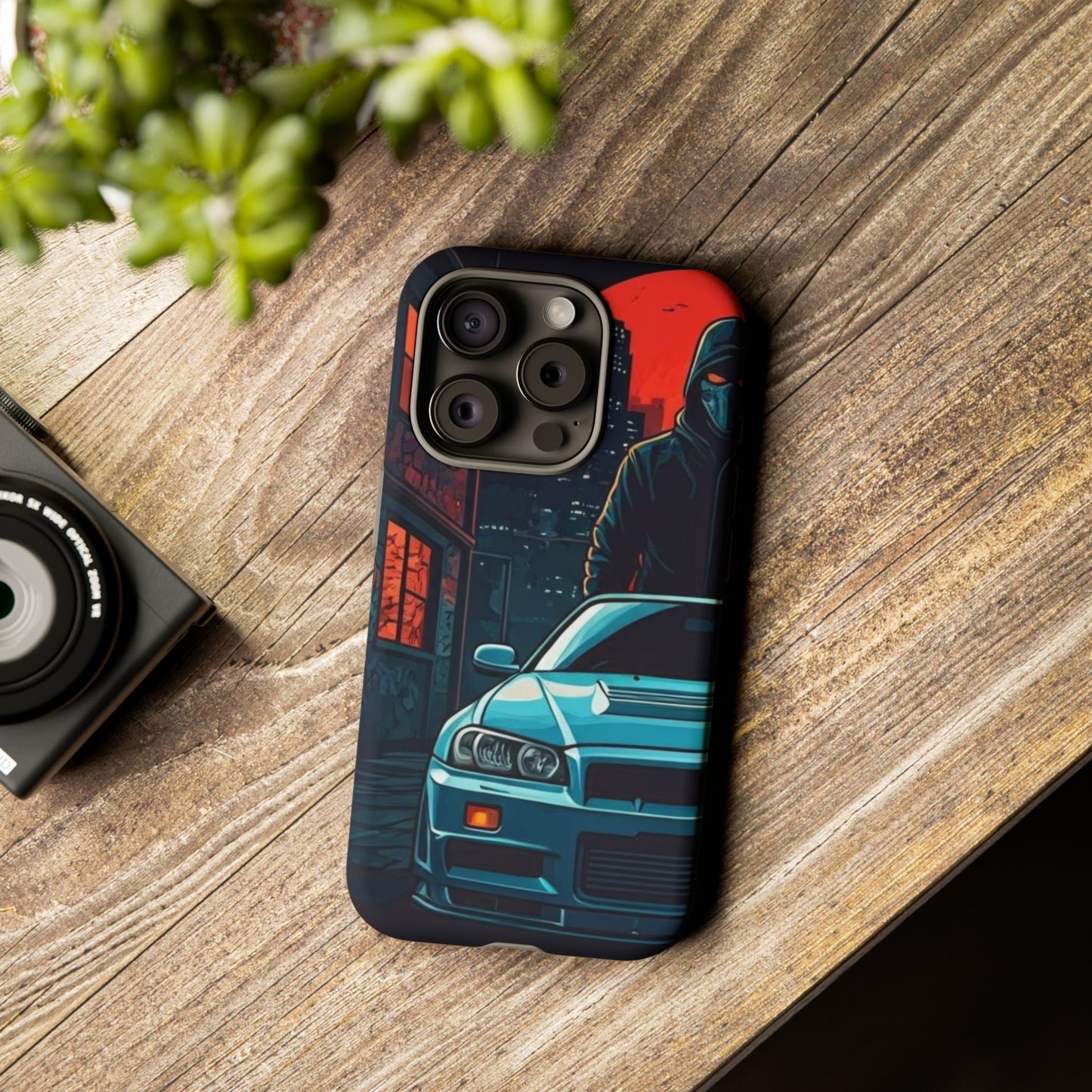 Nissan Skyline R34 Street Life-Dual Layer Ultra Tough Phone Case iPhone 15 Pro Matte Printify by The Night Shift Automotive Apparel